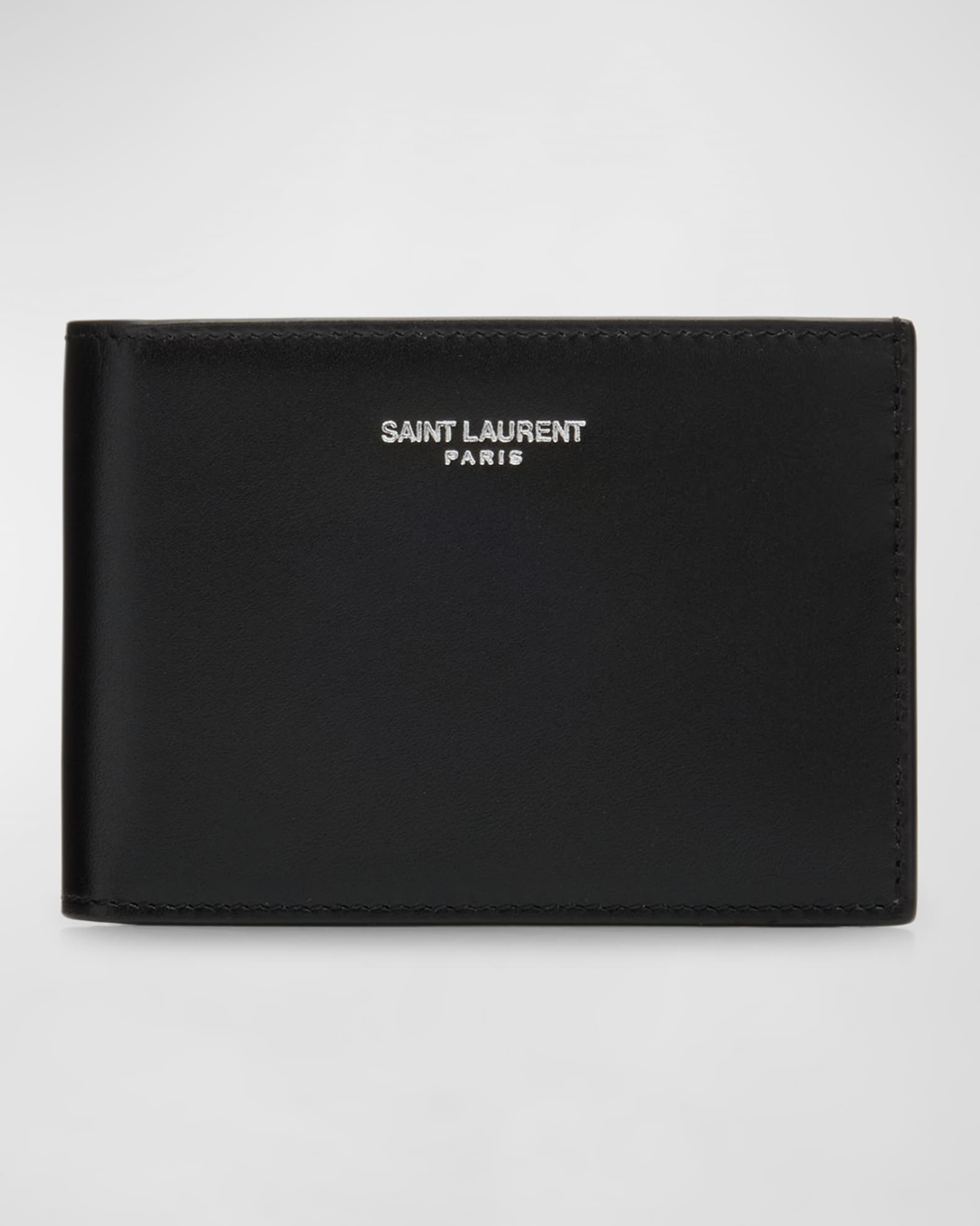 Saint Laurent Men's Logo Leather Bifold Wallet