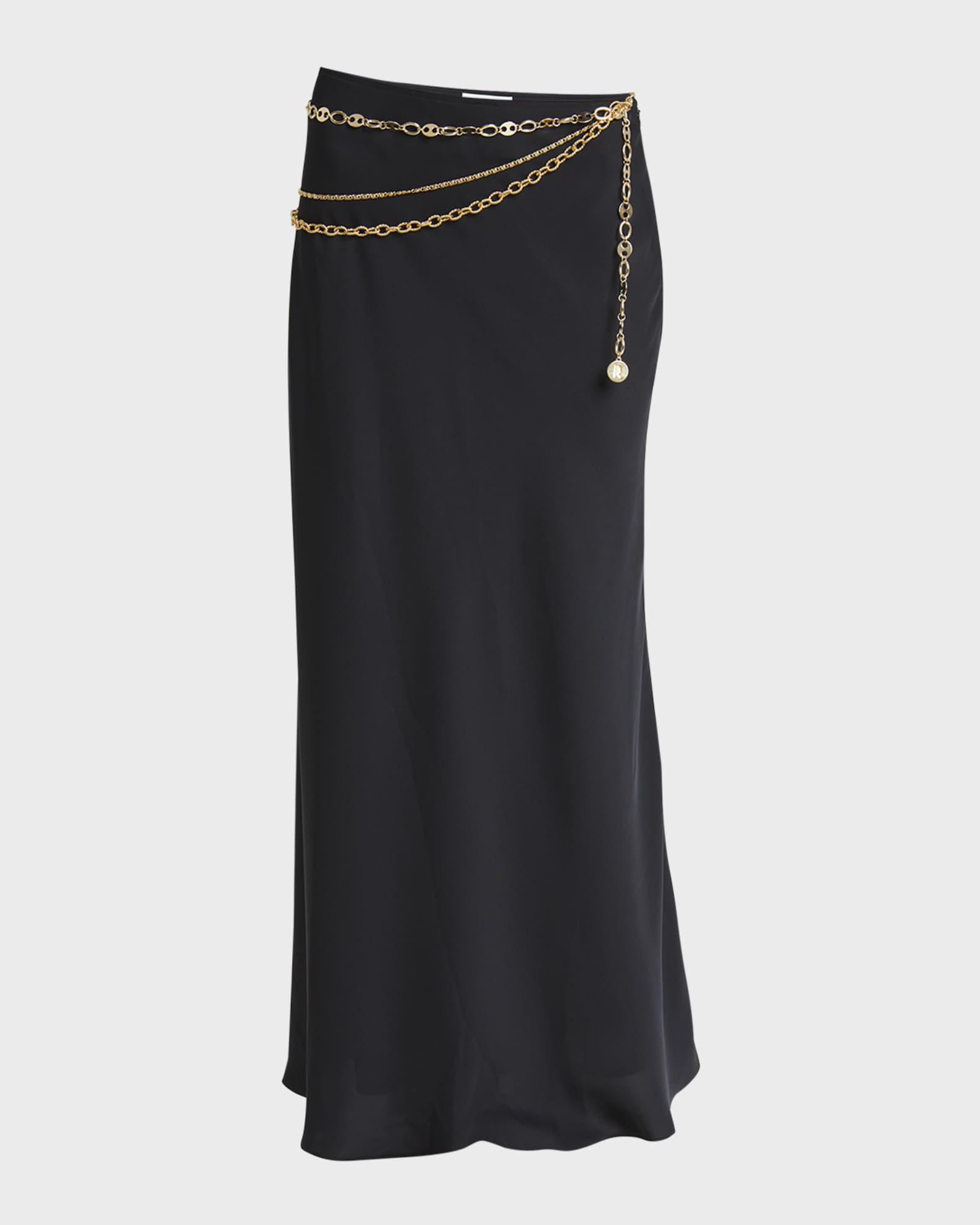 Draped Chain Maxi Skirt