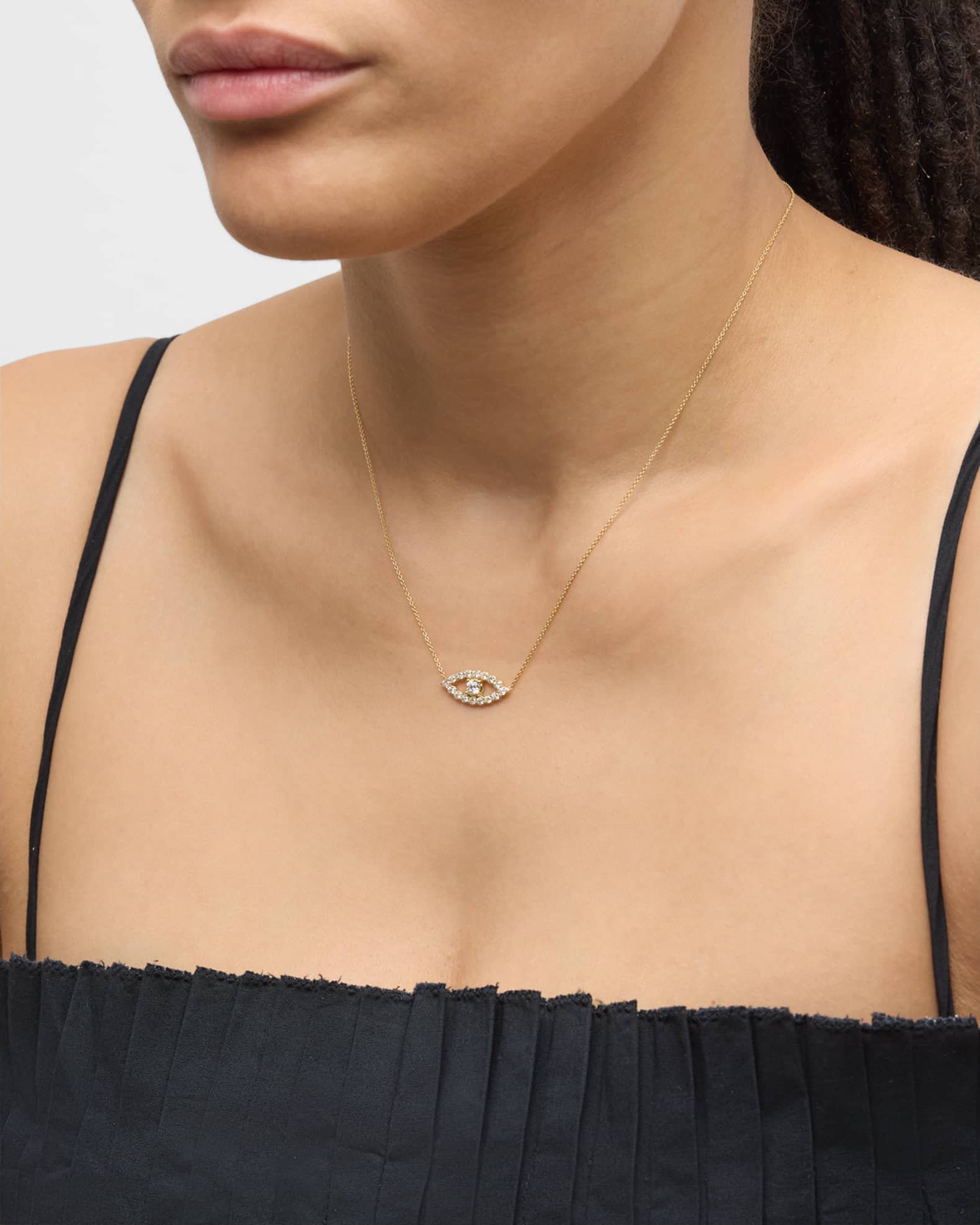 Open Evil Eye Diamond Necklace 1