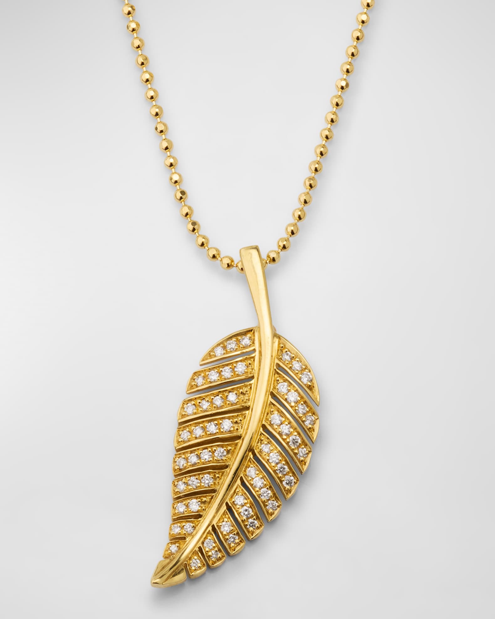 Jennifer Meyer Small Diamond Leaf Necklace Neiman Marcus