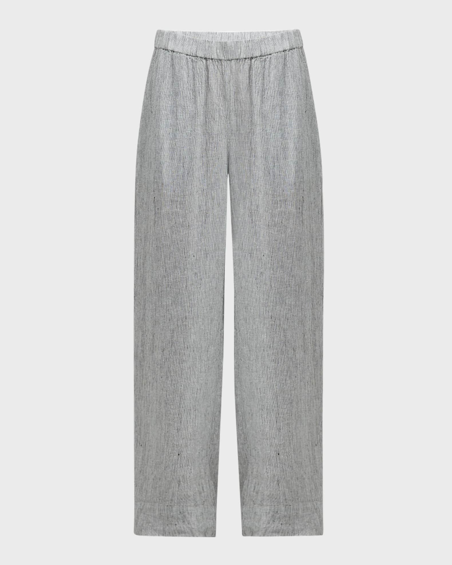 Eileen Fisher Striped Wide-Leg Organic Linen Pants