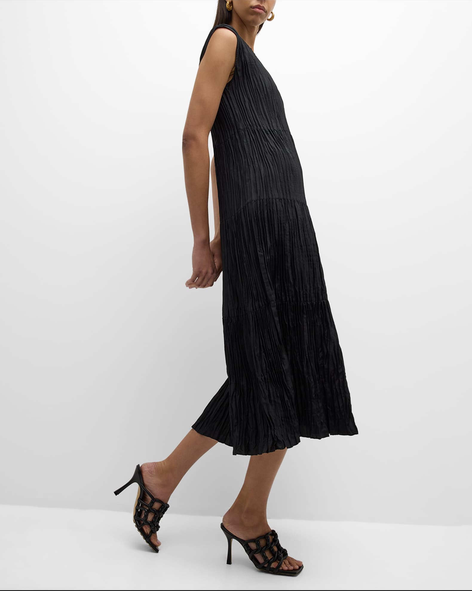 Silk Crinkle Dress Black Black main image 0