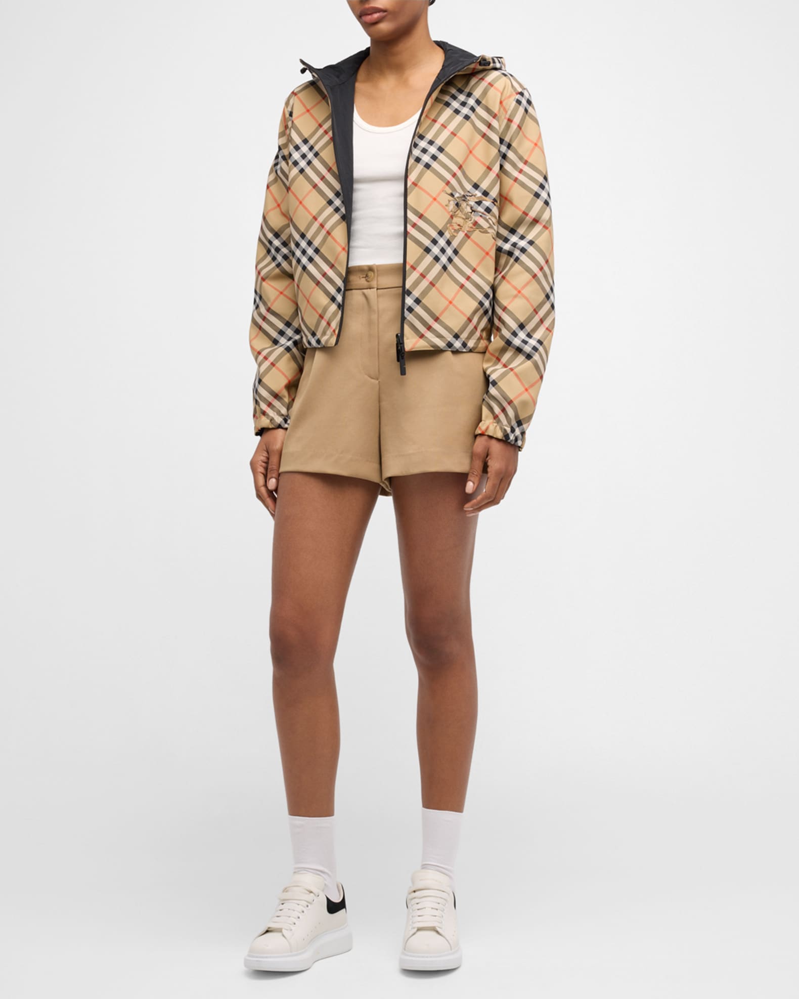 Burberry Check EKD Hooded Reversible Jacket Neiman Marcus