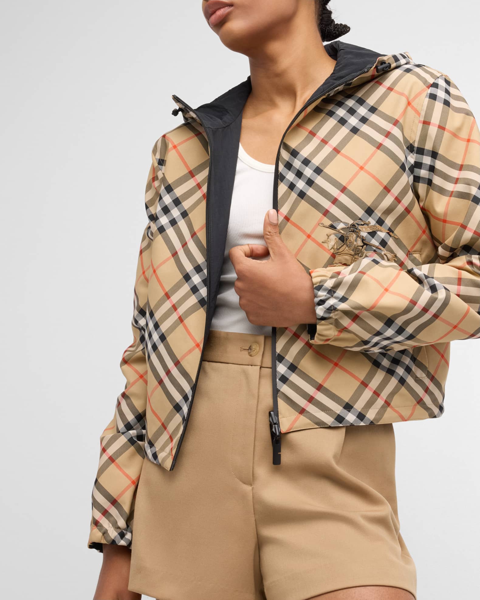 Burberry Check EKD Hooded Reversible Jacket | Neiman Marcus