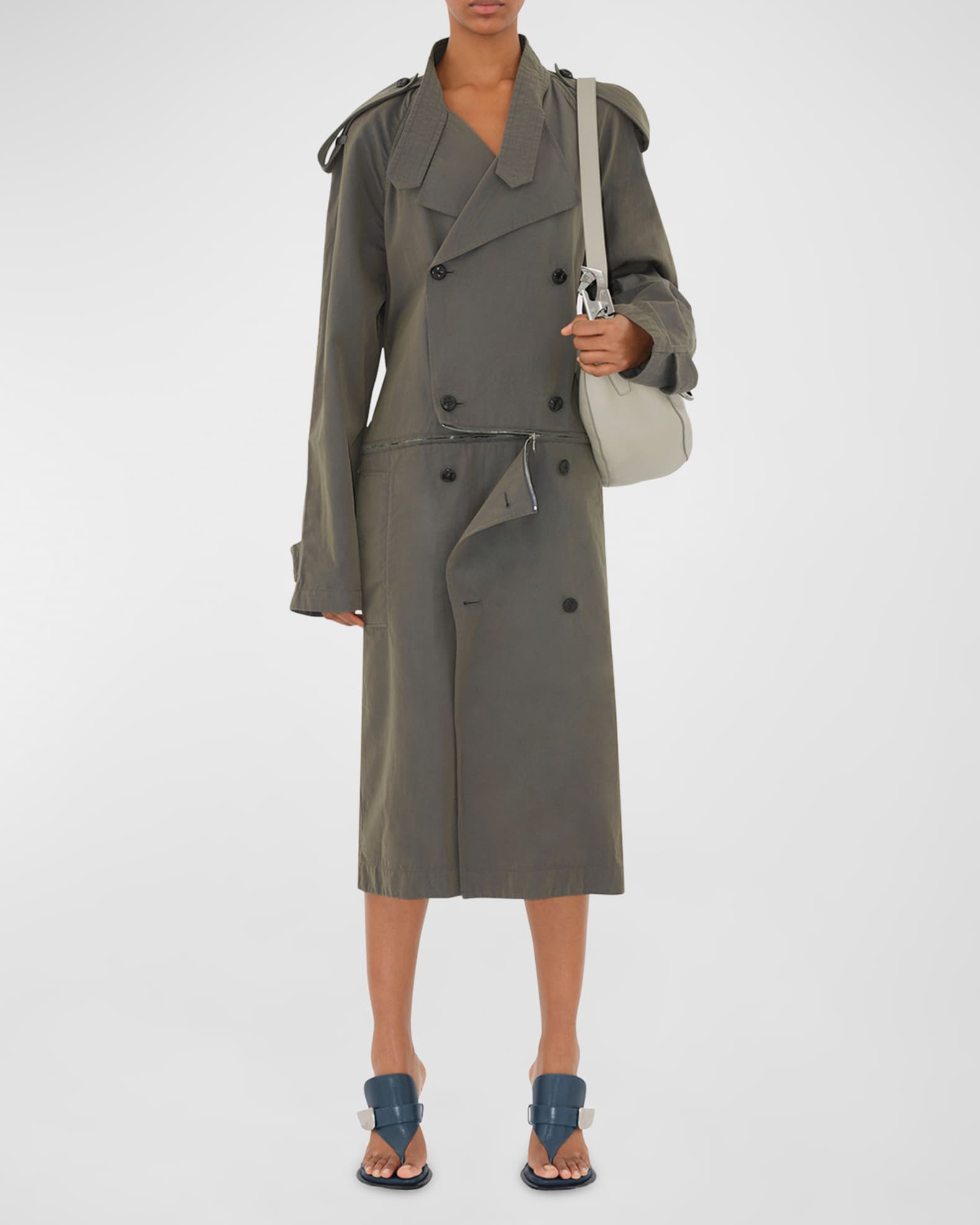 Long sleeve trench dress cheap
