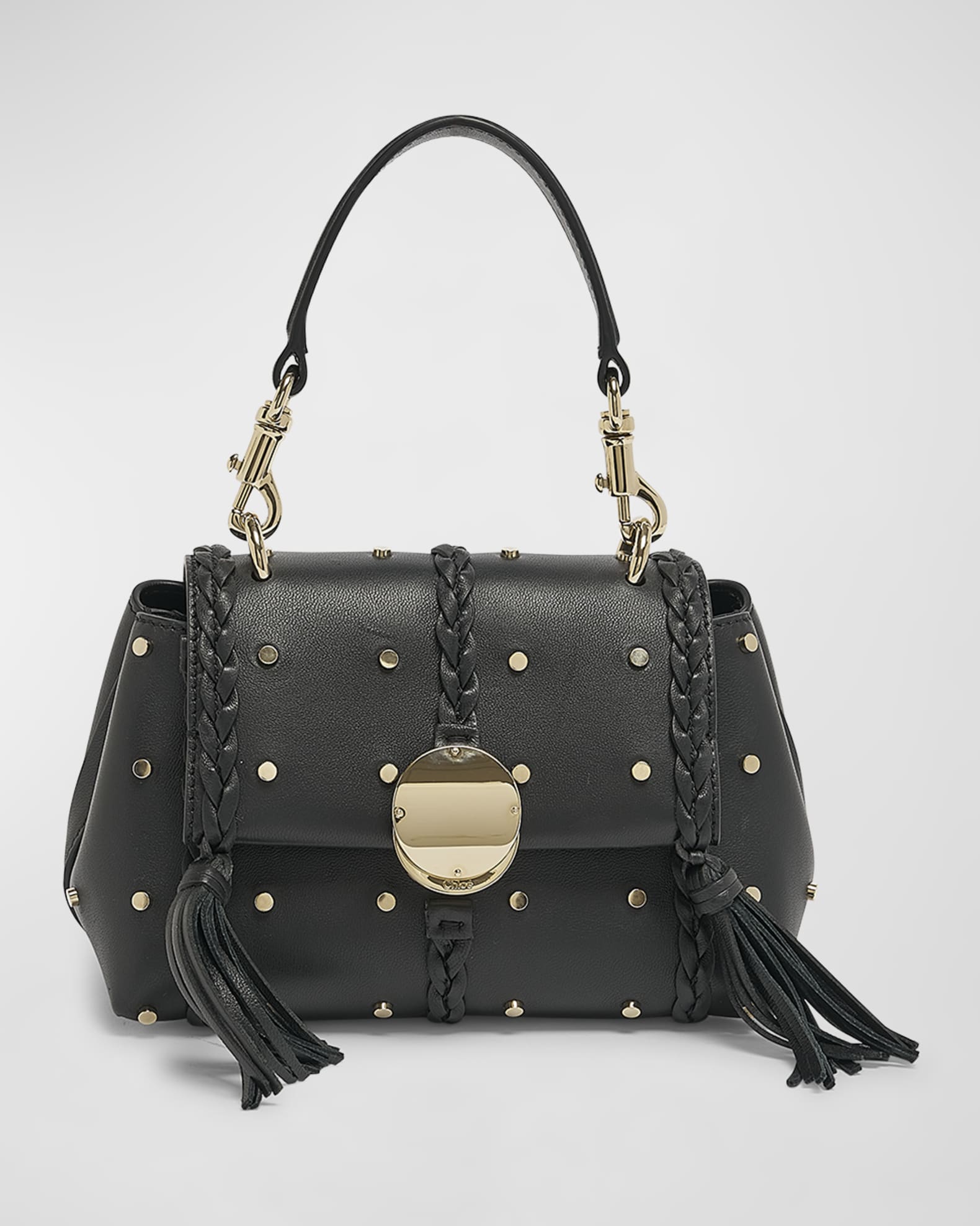 Chloe Penelope Mini Top-Handle Bag in Studded Leather