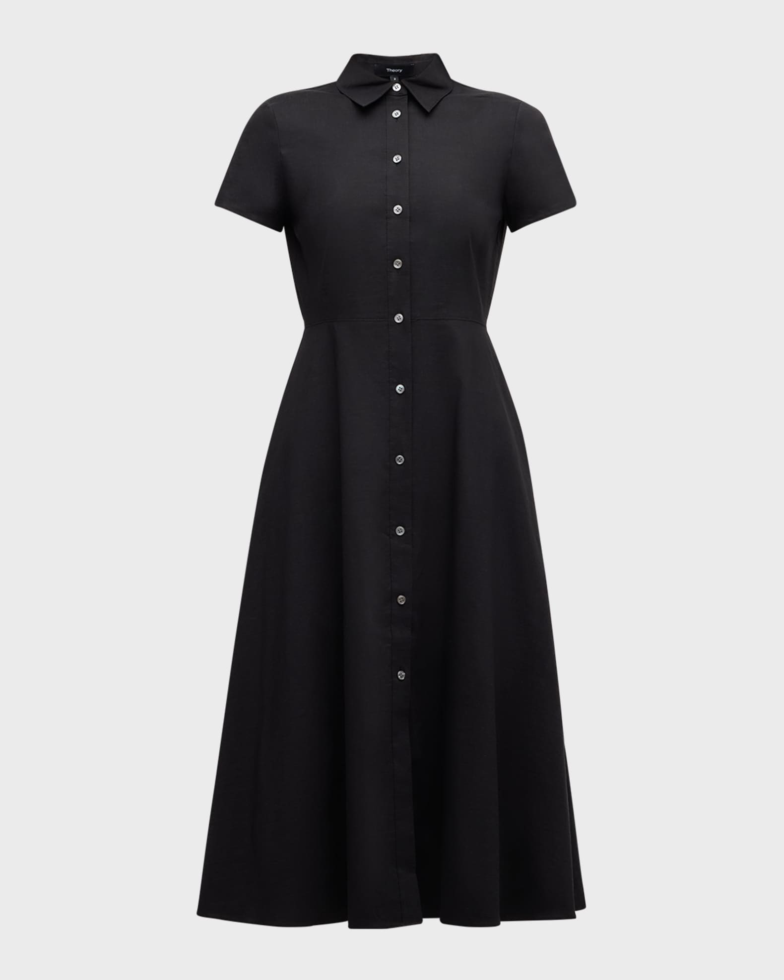 Short sleeve button front midi dress sale