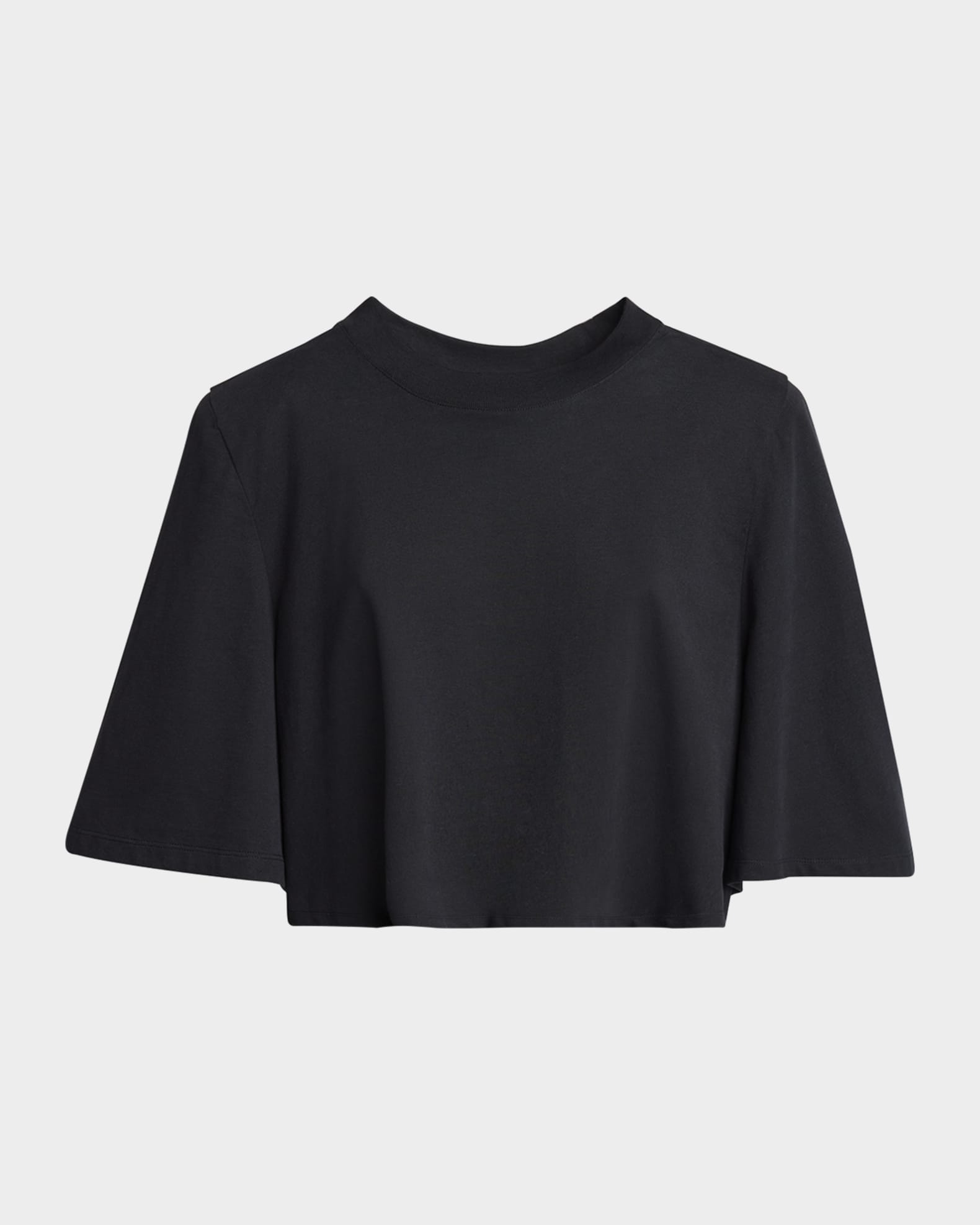 Zaely Strong-Shoulder Short-Sleeve Crop T-Shirt 0