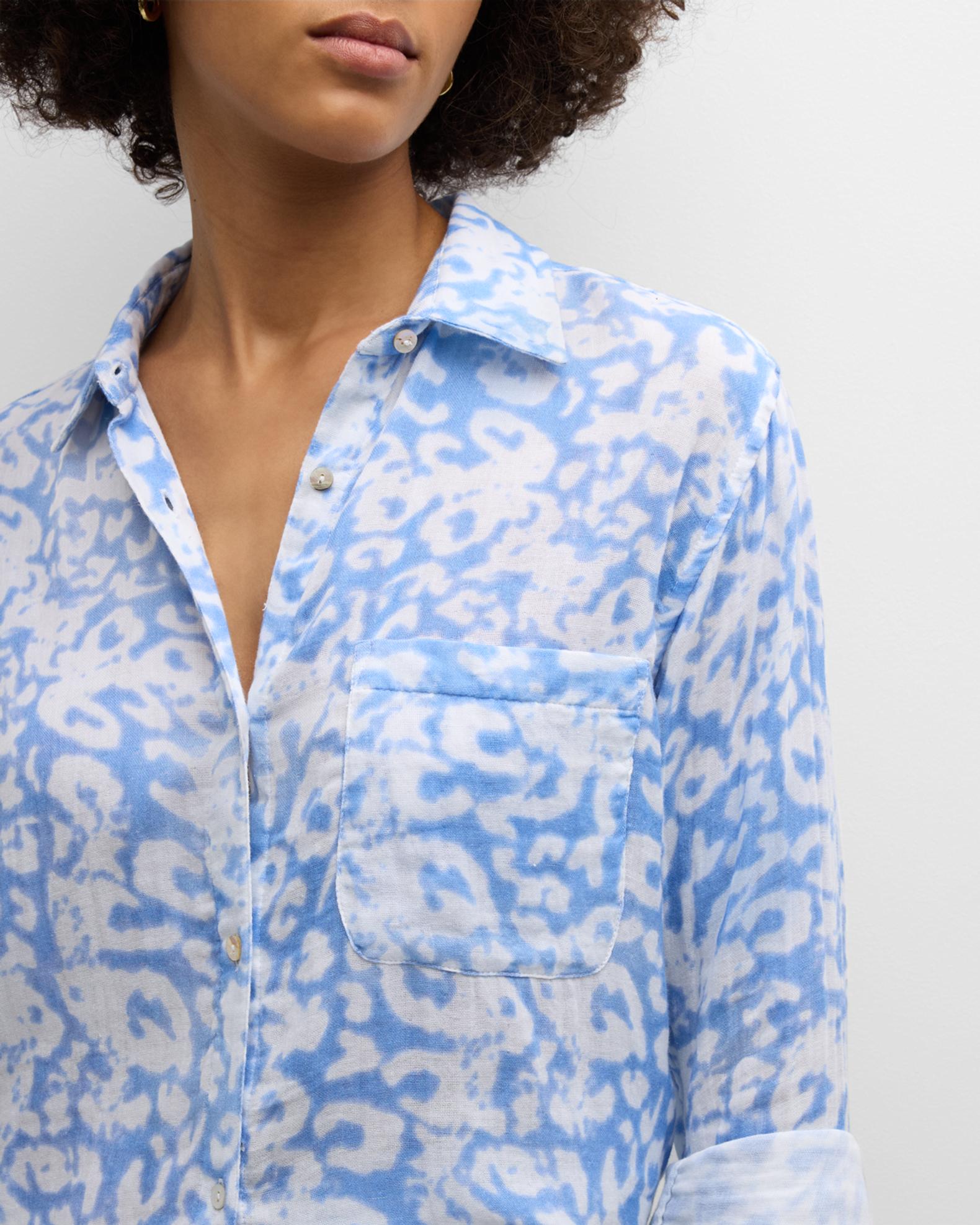 Rails Ellis Diffused Cheetah Button-Front Shirt | Neiman Marcus