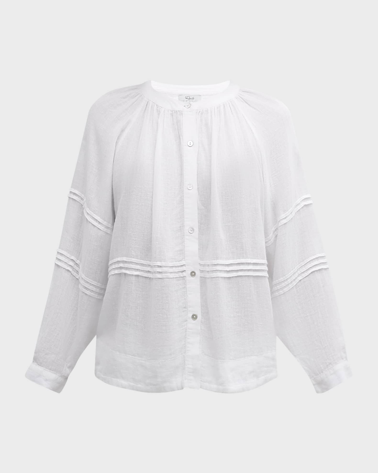 Rails Frances Linen-Blend Blouse