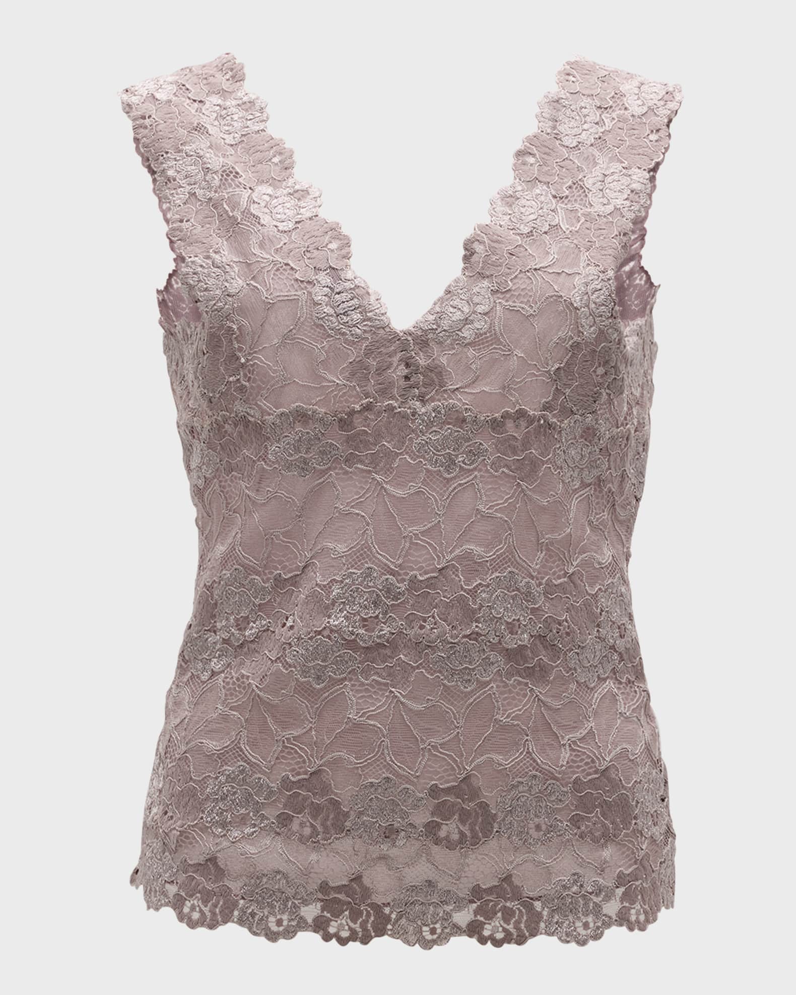 V-Neck Floral Lace Tank 1