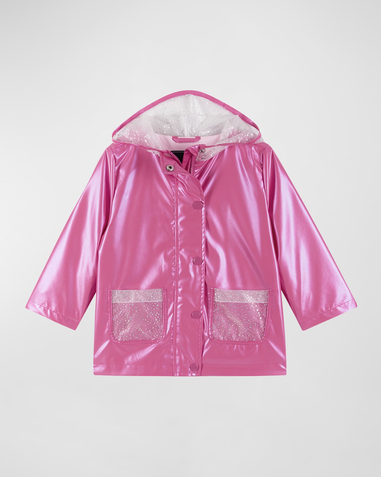 Girl s Glitter Hooded Raincoat Size 2T 6X