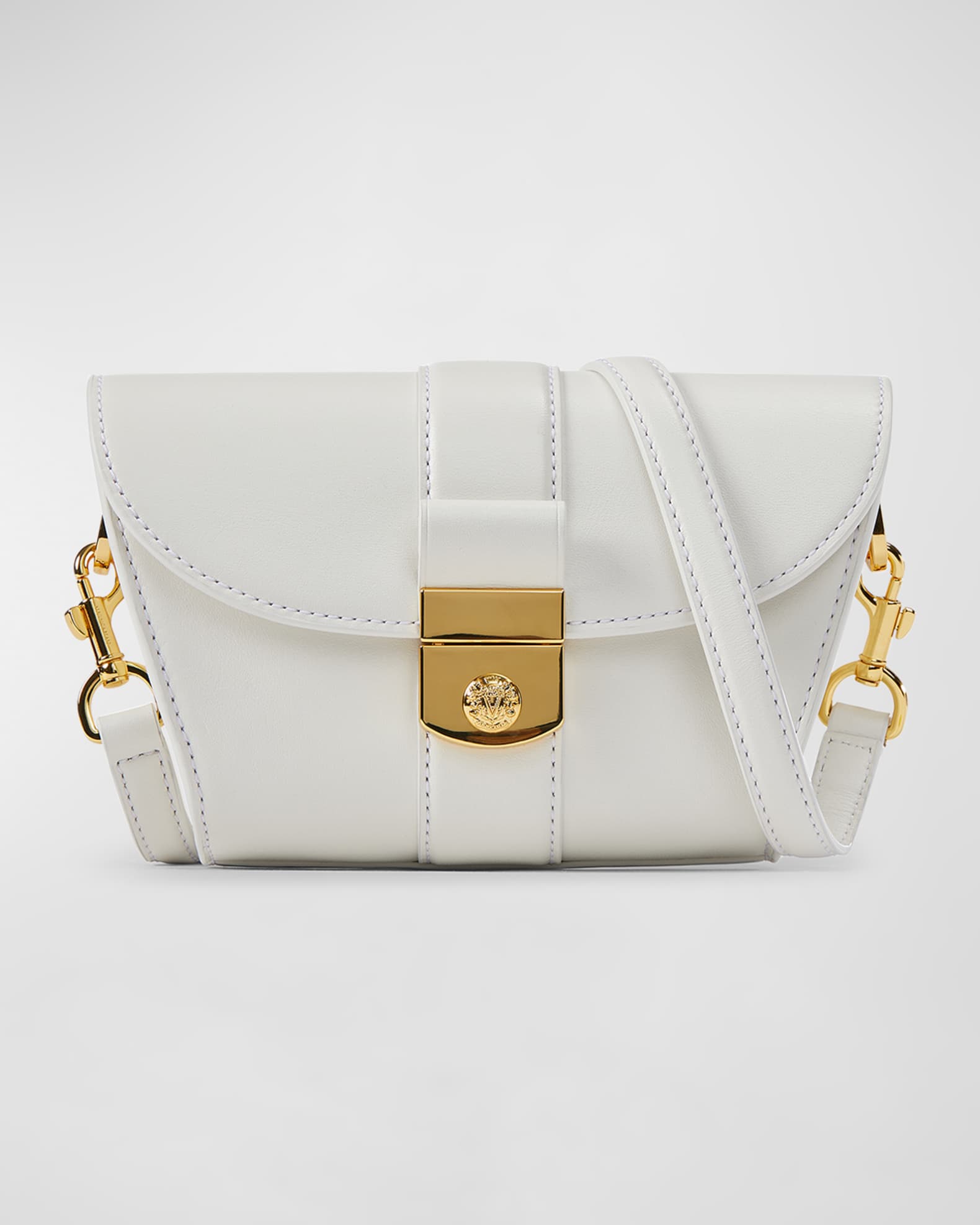 The Crest Small Lock Leather Crossbody Bag 0