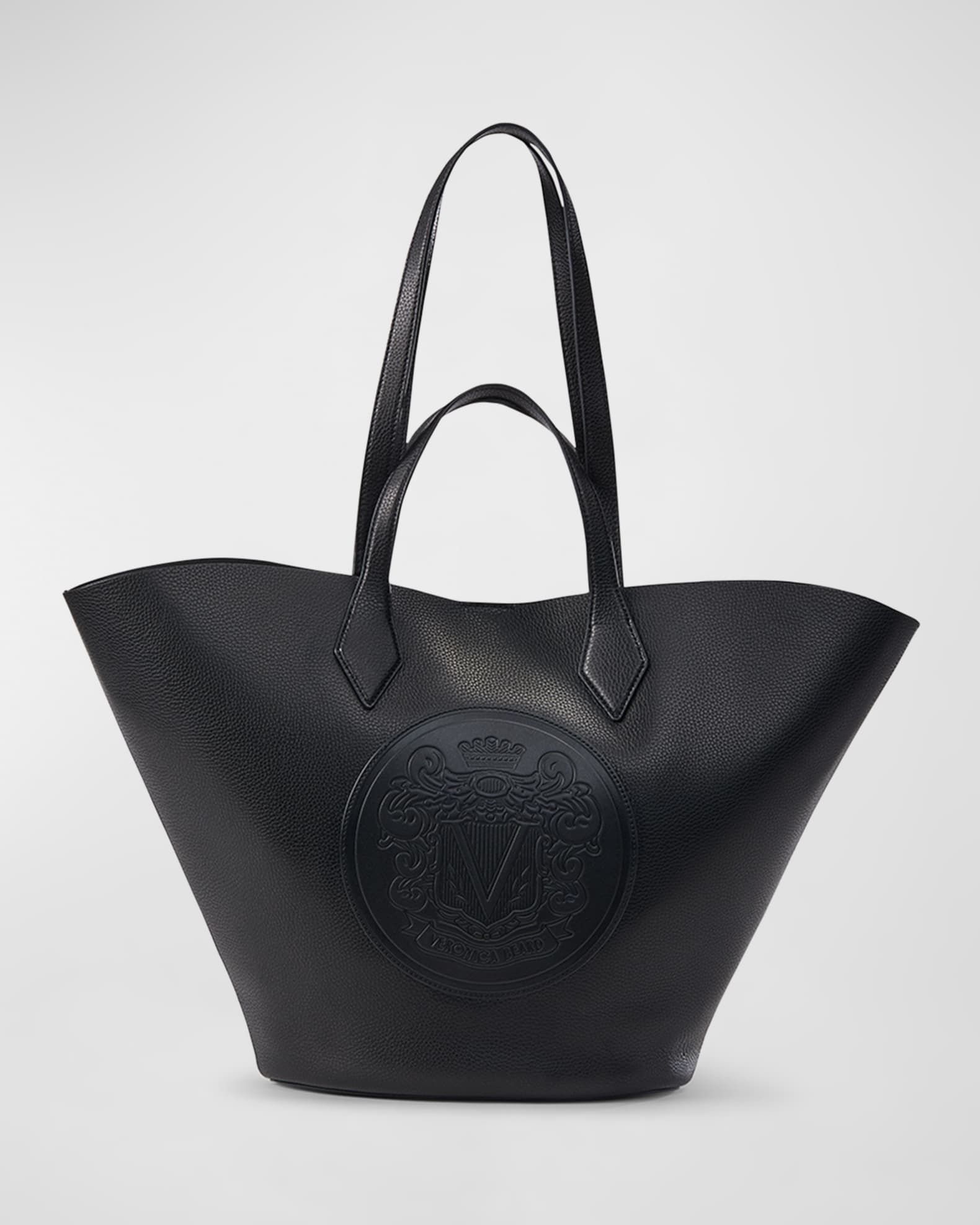 Burberry crest small sales leather tote bag