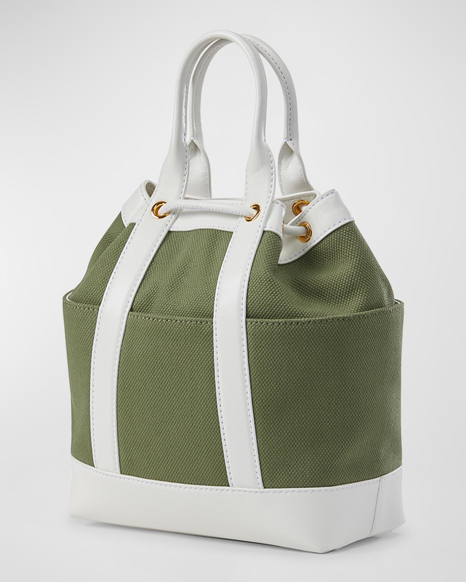 Veronica Beard Goody Drawstring Canvas Crossbody Bag | Neiman Marcus