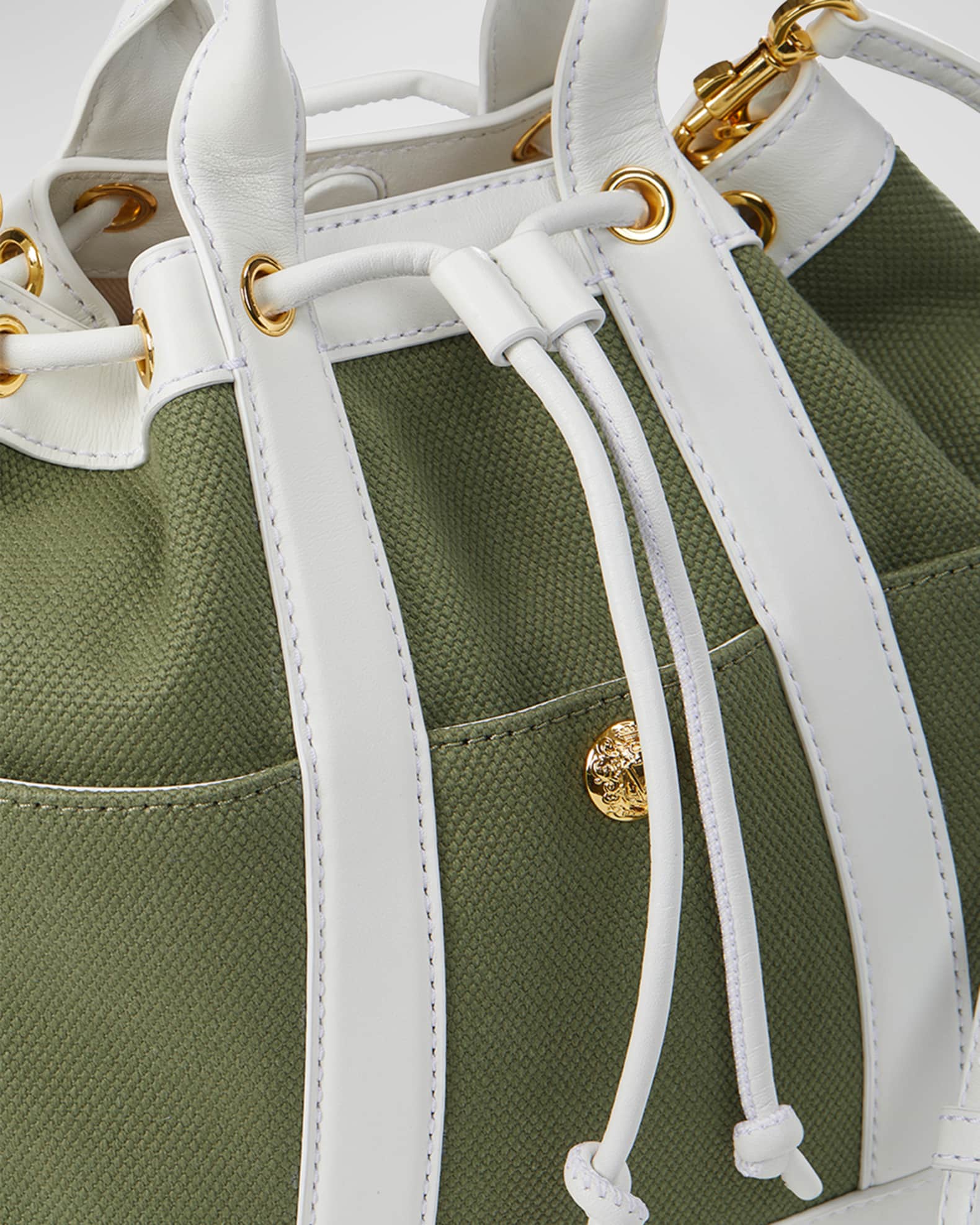 Veronica Beard Goody Drawstring Canvas Crossbody Bag | Neiman Marcus