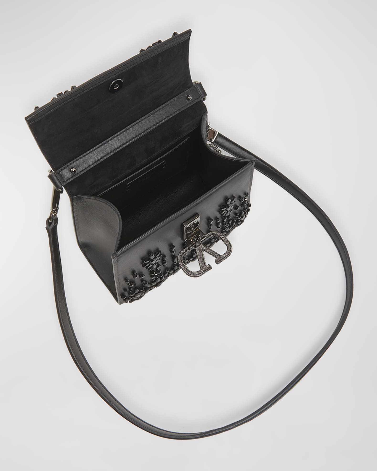 Valentino Garavani Vsling Mini Rhinestone Top-Handle Bag