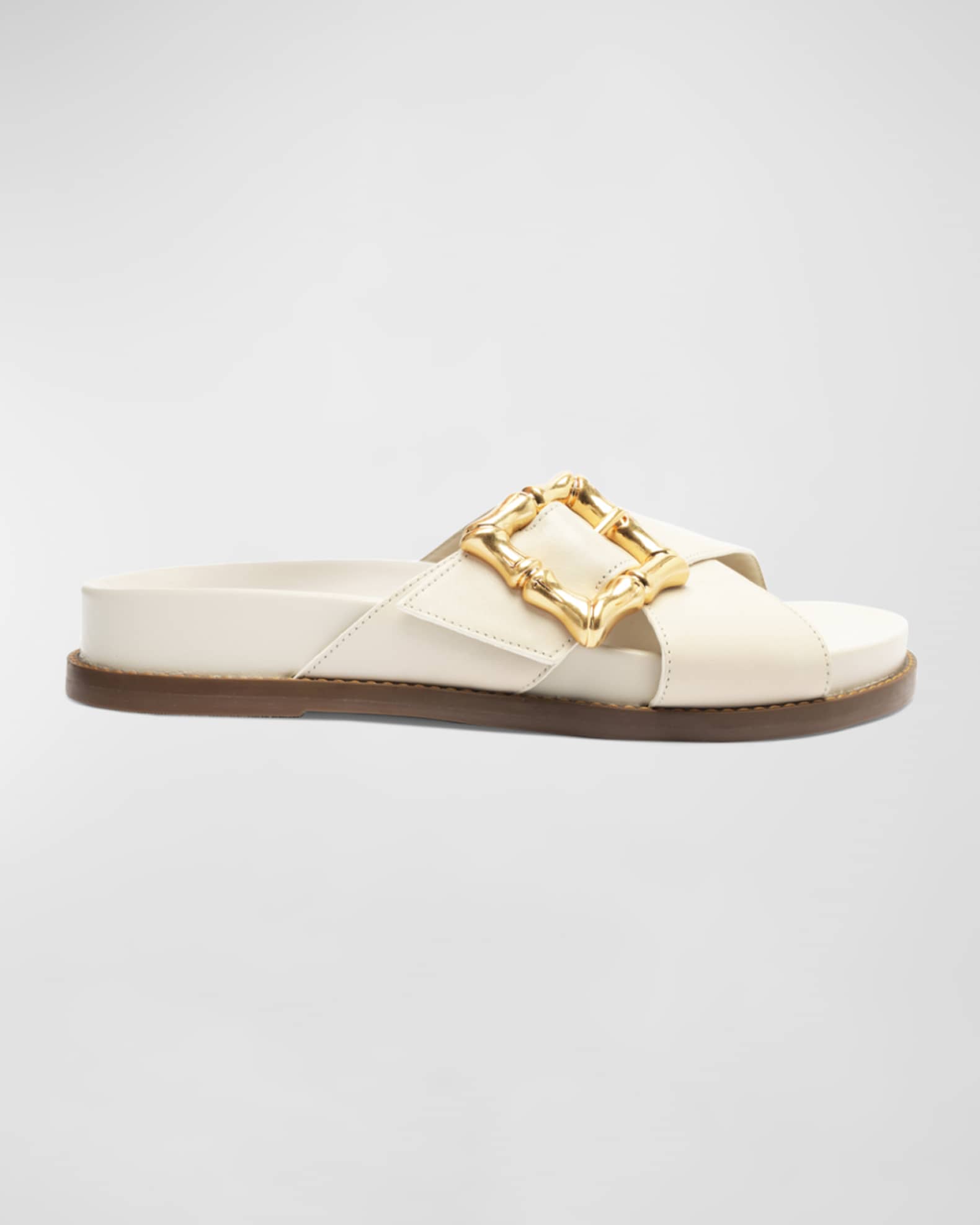 Schutz Enola Crisscross Buckle Leather Sandals Neiman Marcus