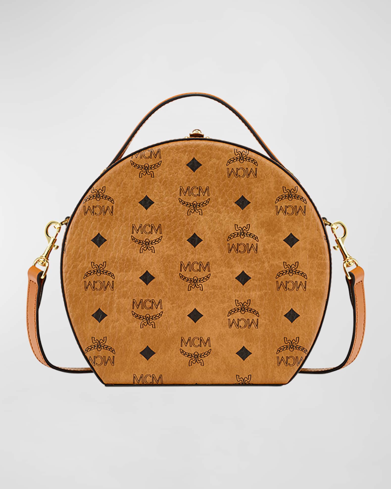 MCM Mini Visetos Monogram Hat Box Crossbody Bag Neiman Marcus