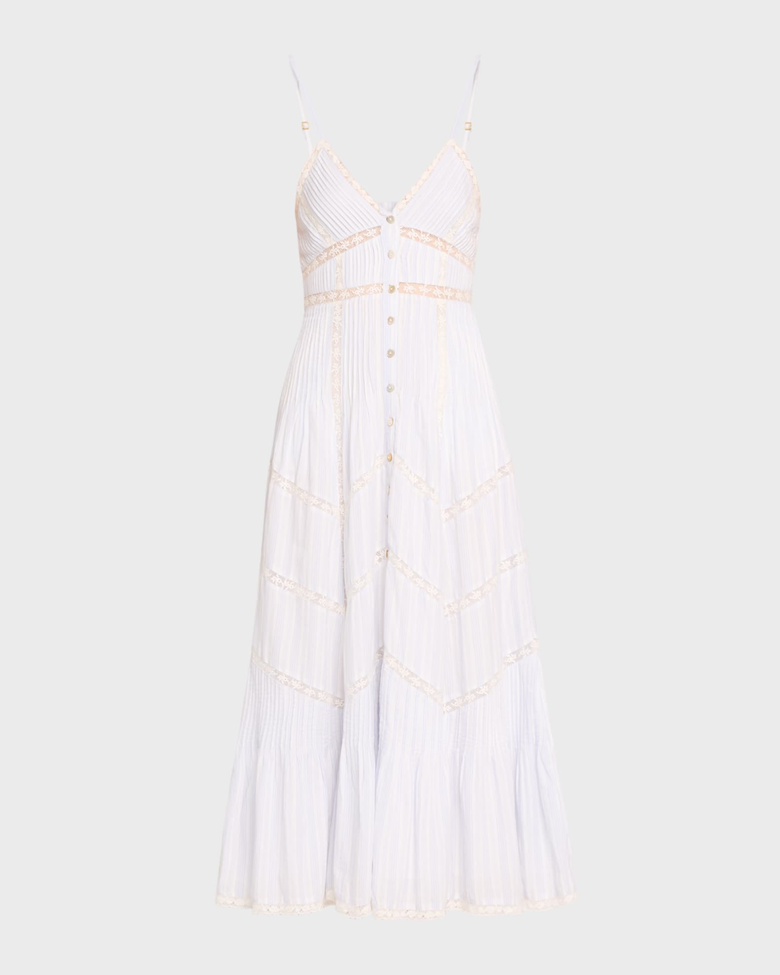 LoveShackFancy Esilda Cotton Lace Spaghetti Strap Midi Dress Neiman Marcus