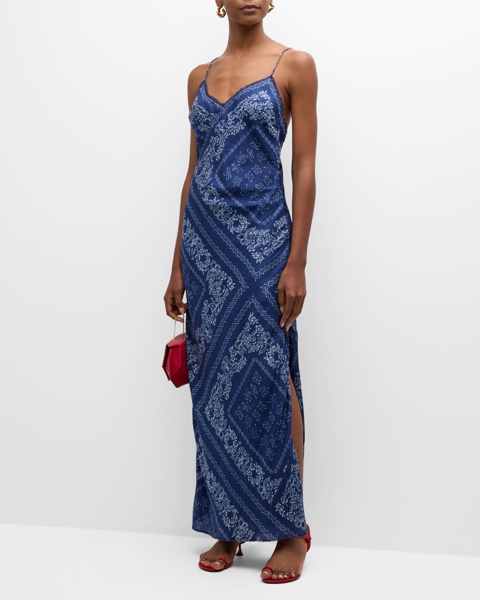 LoveShackFancy Deyo Organic Floral Cotton Midi Slip Dress Neiman Marcus