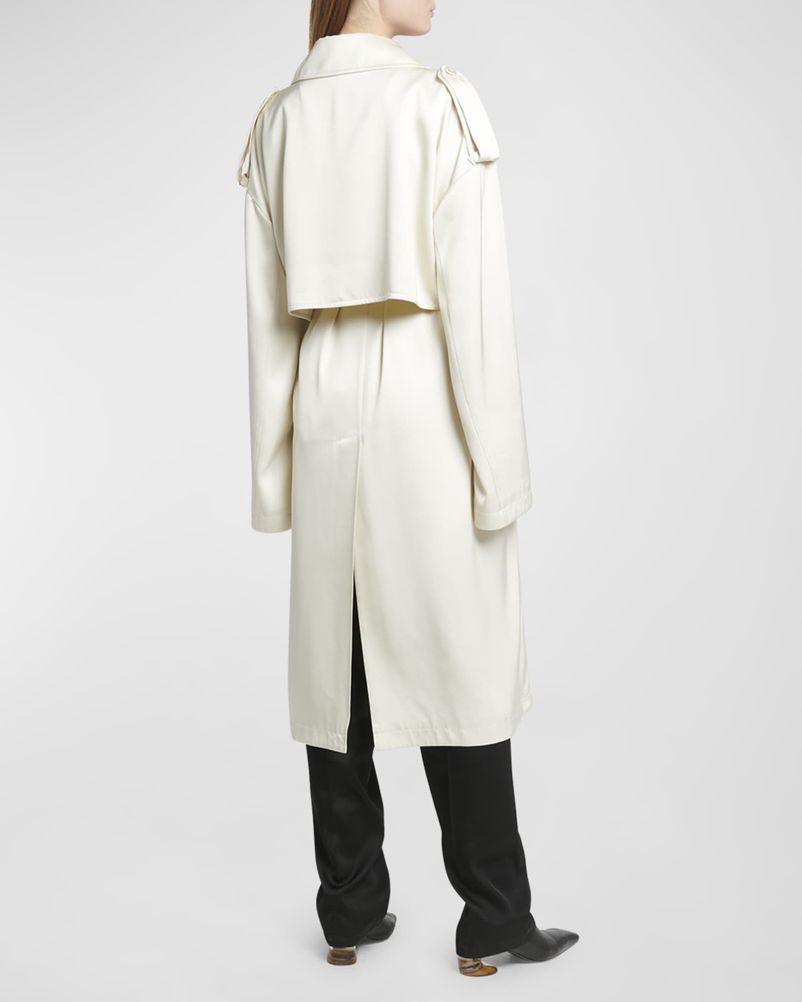 Belted Satin Trench Coat