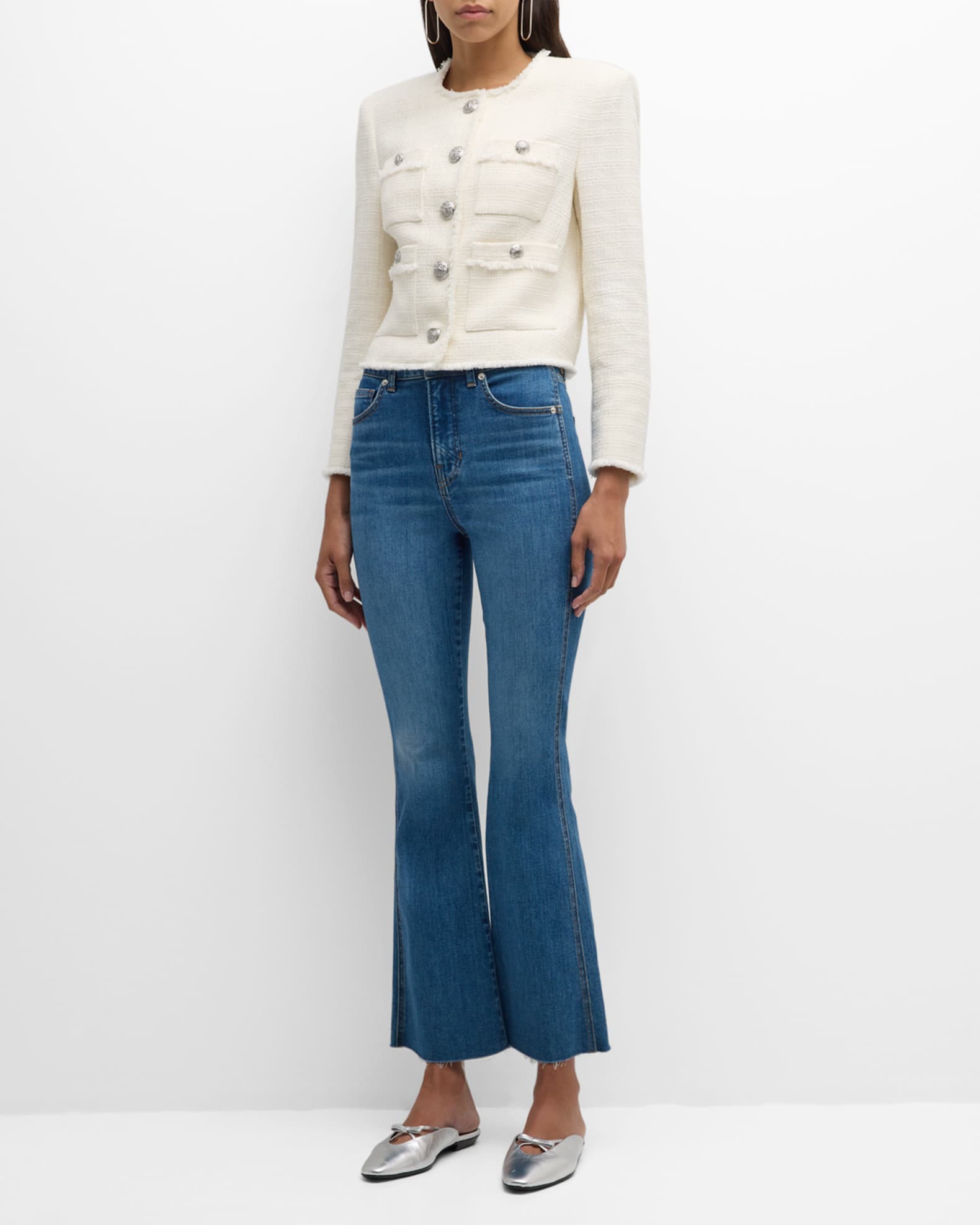 Veronica Beard Carolina Skinny Kick Flare Jeans Neiman Marcus