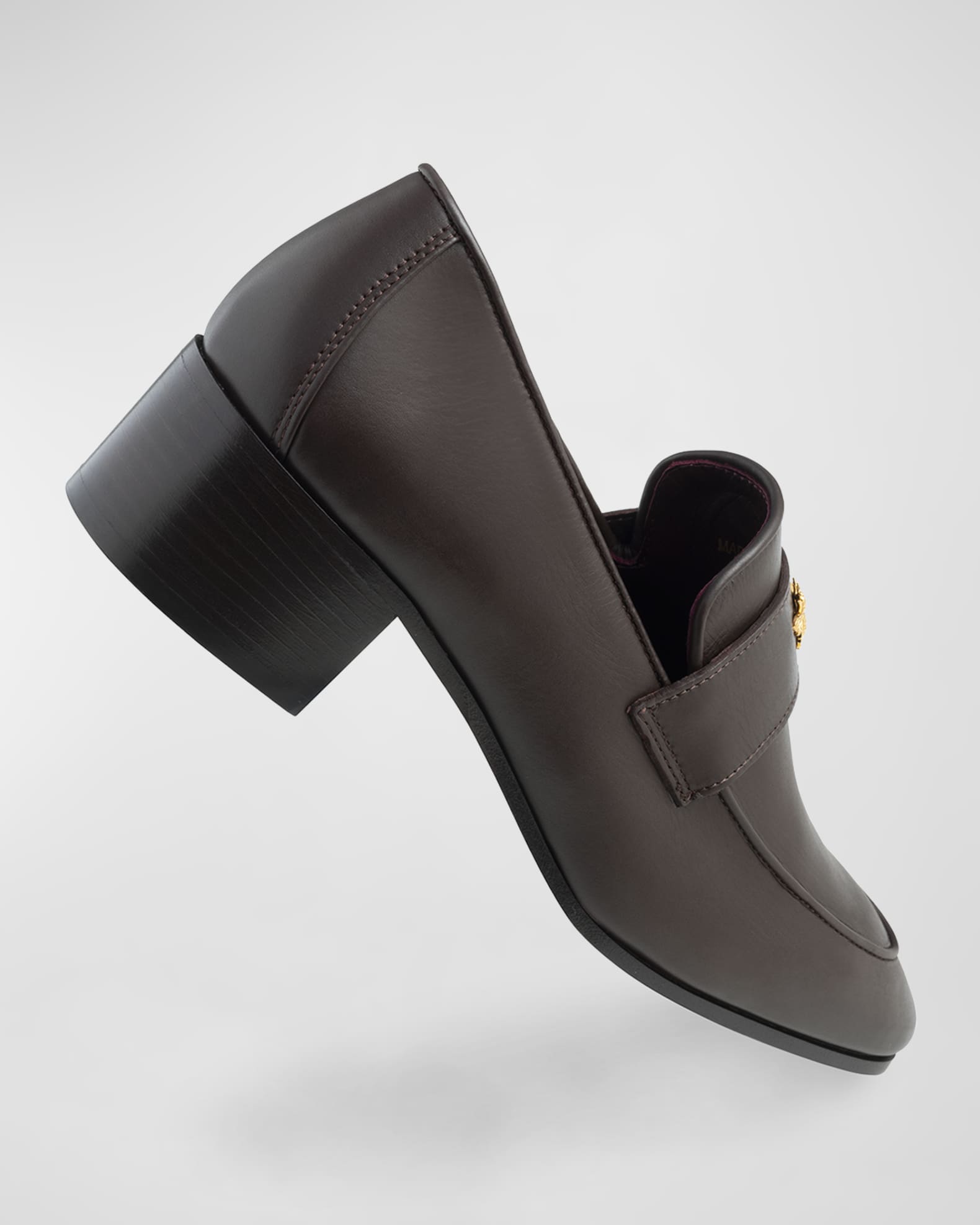 靴 Her lip to Medallion Heel Loafer Bougeotte Leather Medallion Heeled Loafers | Neiman Marcus