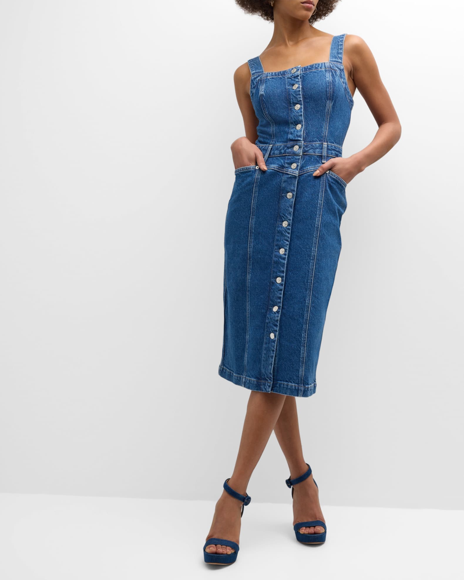 rails malibu denim midi dress Rails Malibu Denim Midi Dress In Mazarine