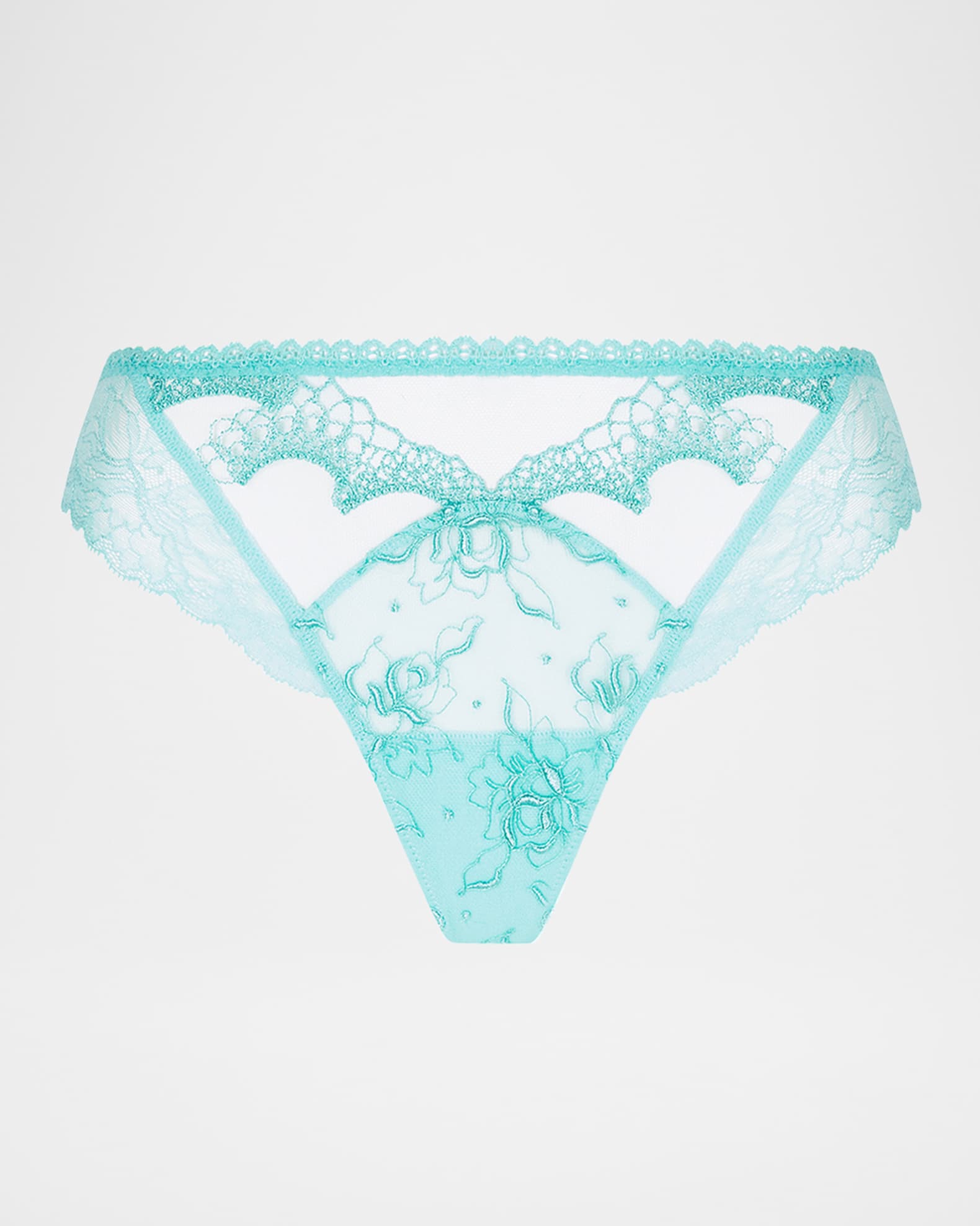 Princesse Iris Scalloped Lace & Tulle Thong 0