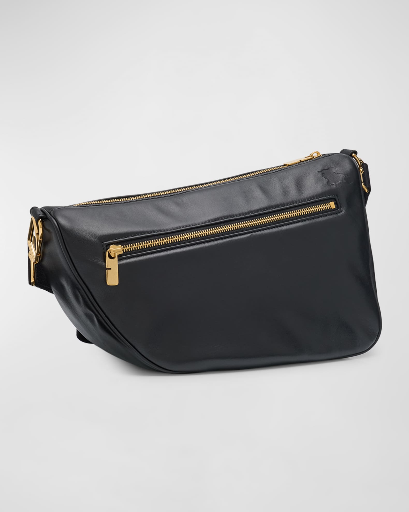 Burberry Shield Zip Leather Messenger Bag | Neiman Marcus