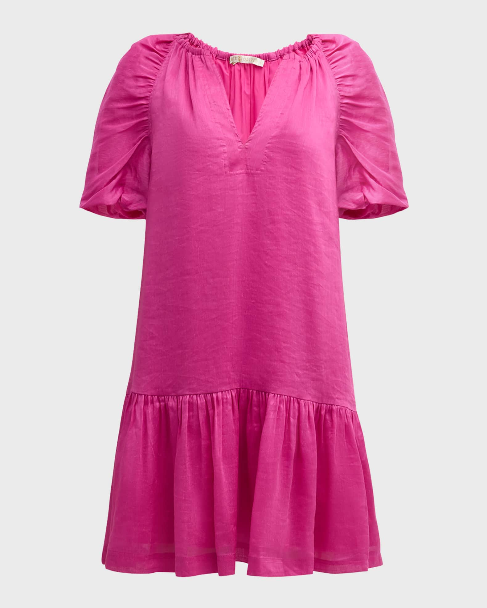 Brunello Cucinelli Kids ruched-detailed drawstring dress - Pink