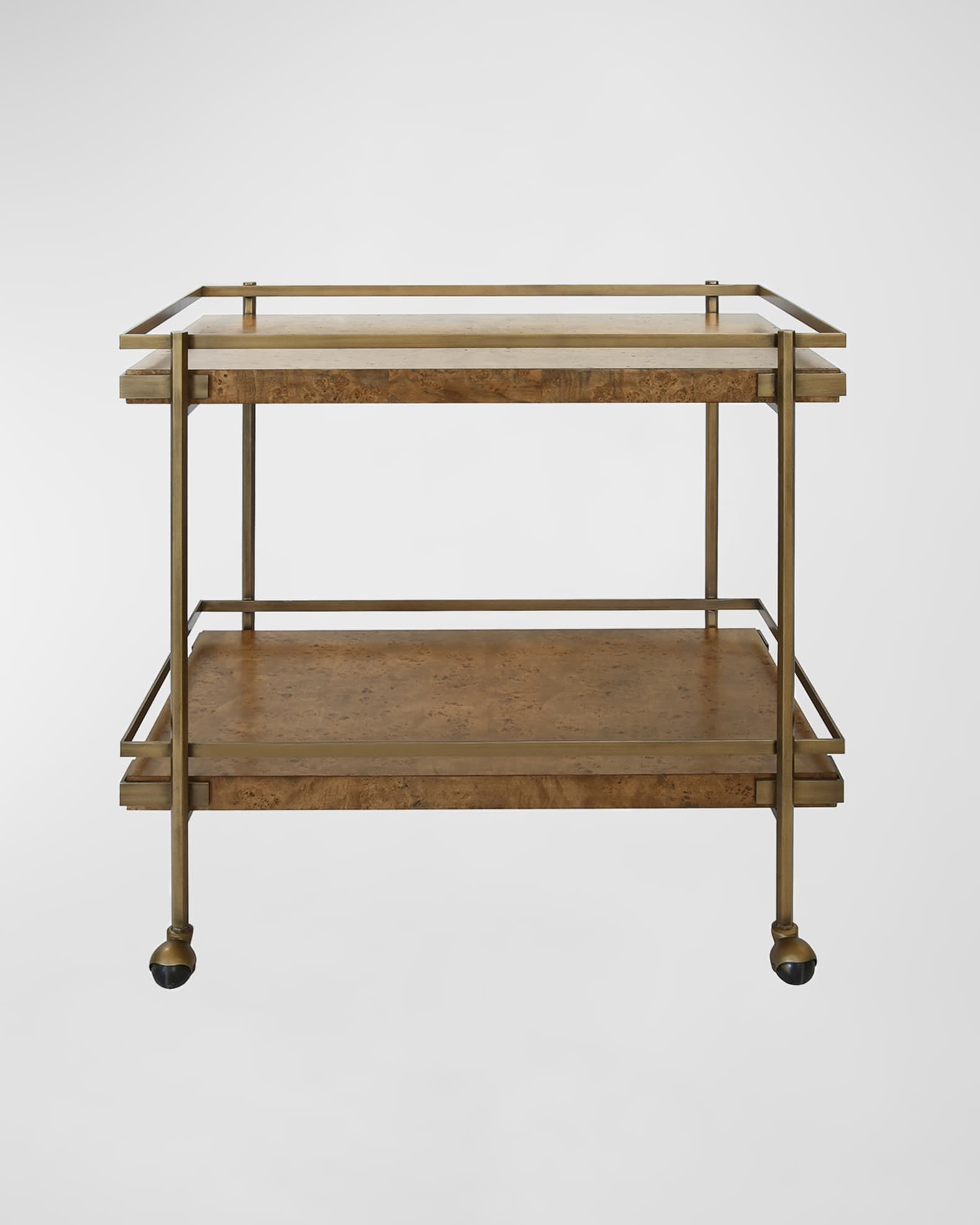 Worlds Away Cash Burl Wood Bar Cart | Neiman Marcus