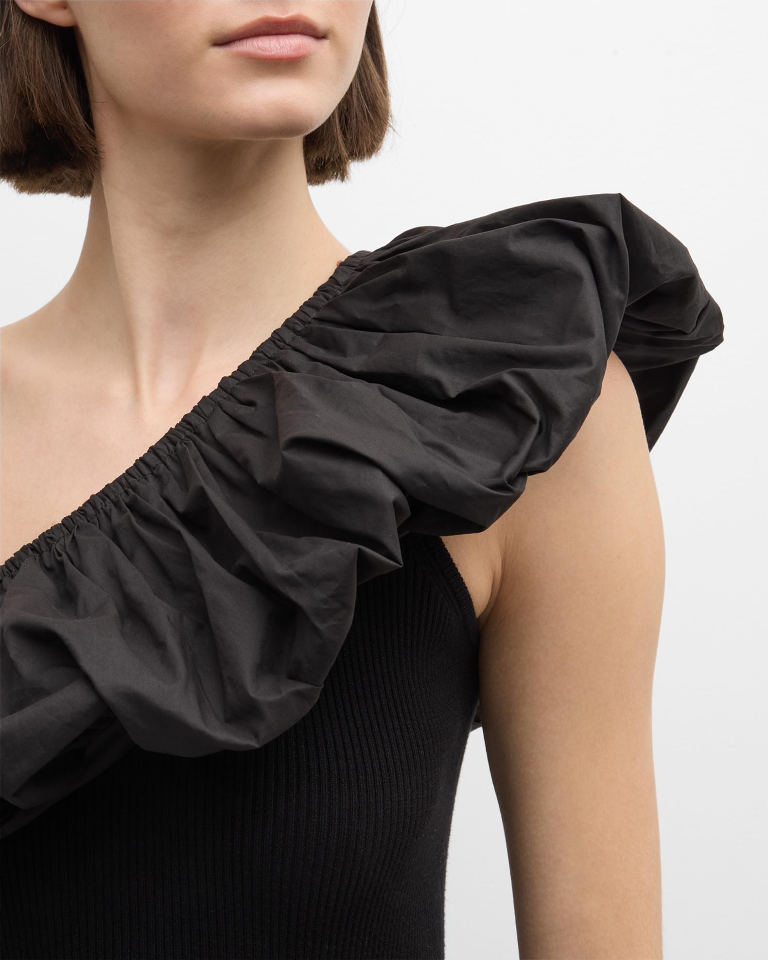 Marie Oliver Lucy Ribbed One-Shoulder Ruffle Top | Neiman Marcus