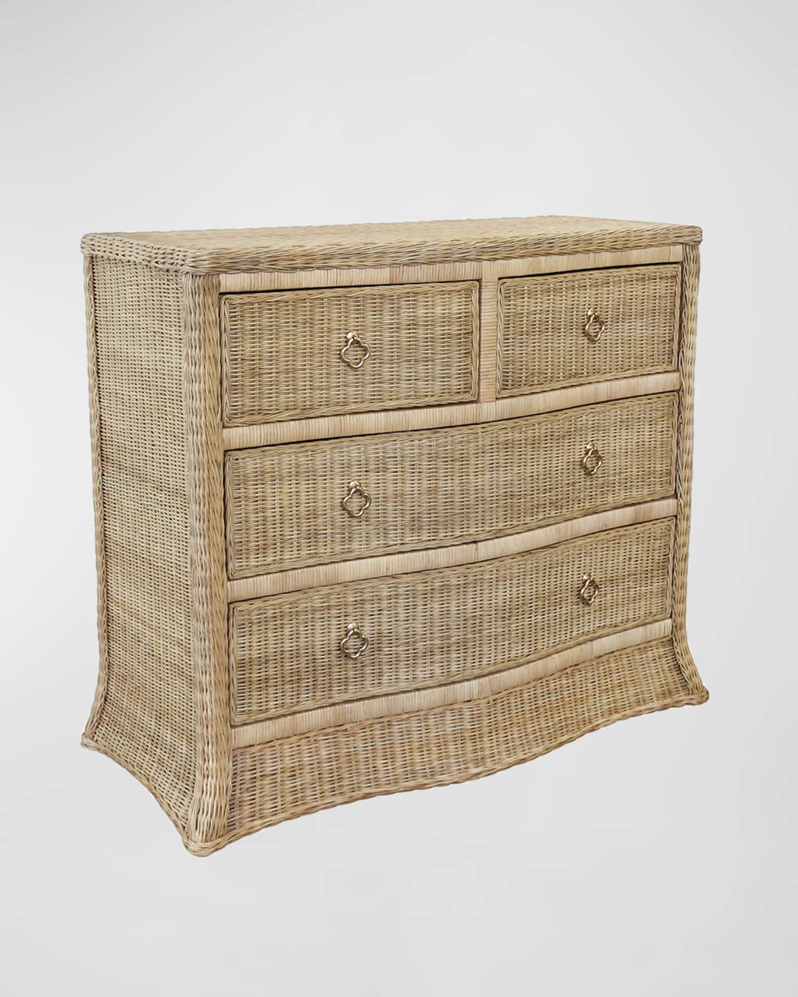Worlds Away Celine Rattan 4-Drawer Chest | Neiman Marcus
