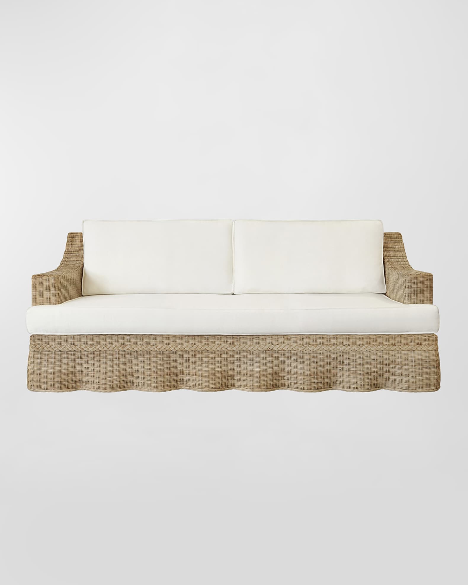 Worlds Away Daphne Rattan Sofa, 85
