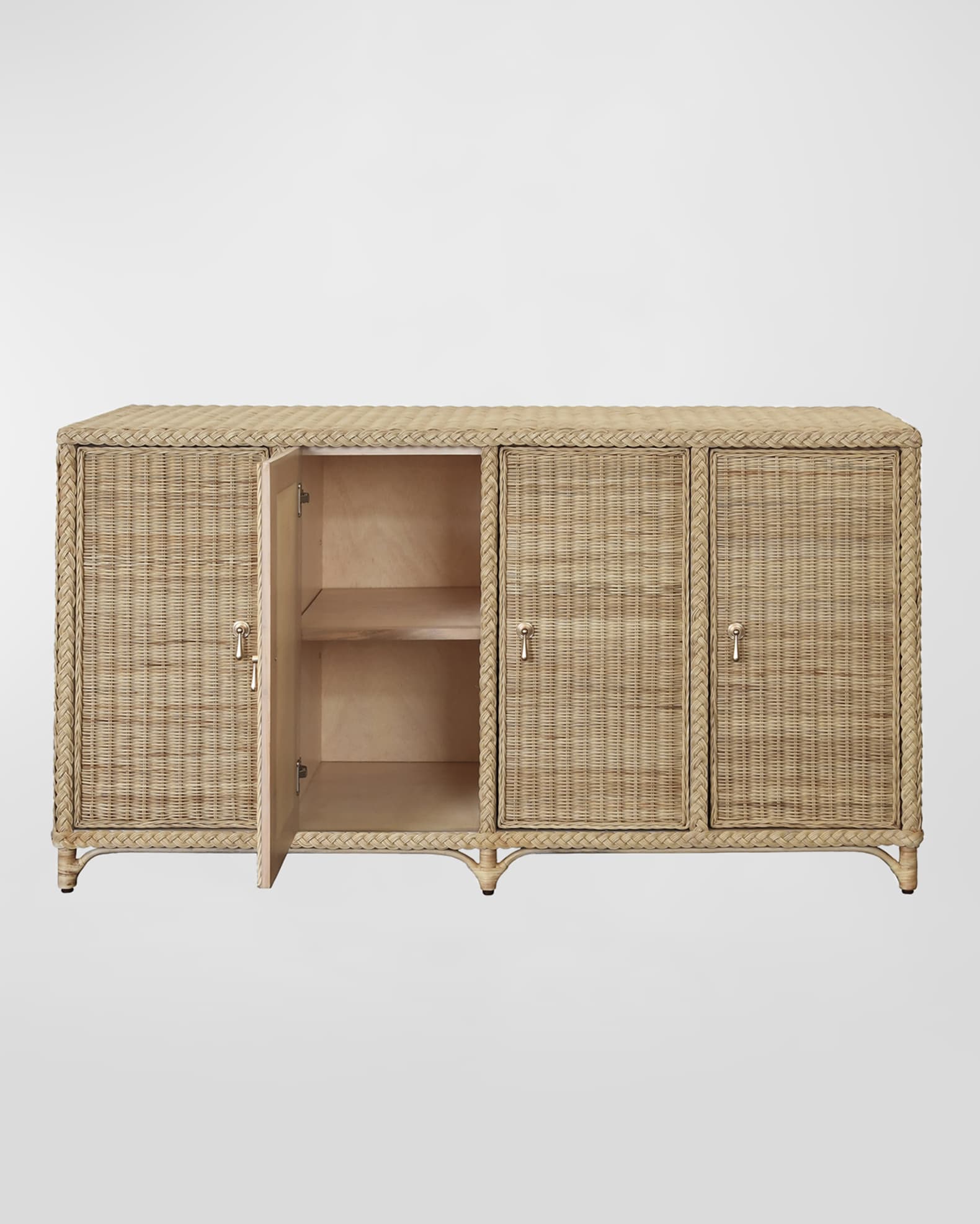 Worlds Away Evander Rattan 4-Door Buffet | Neiman Marcus