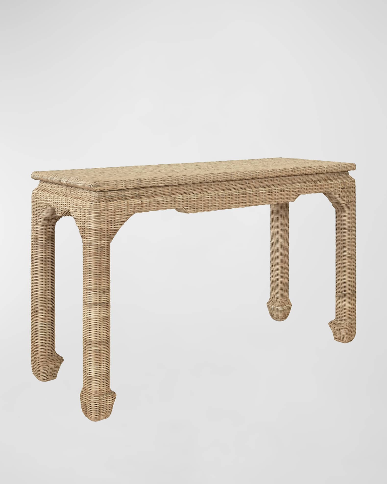 Worlds Away Fabian Rattan Console Table | Neiman Marcus
