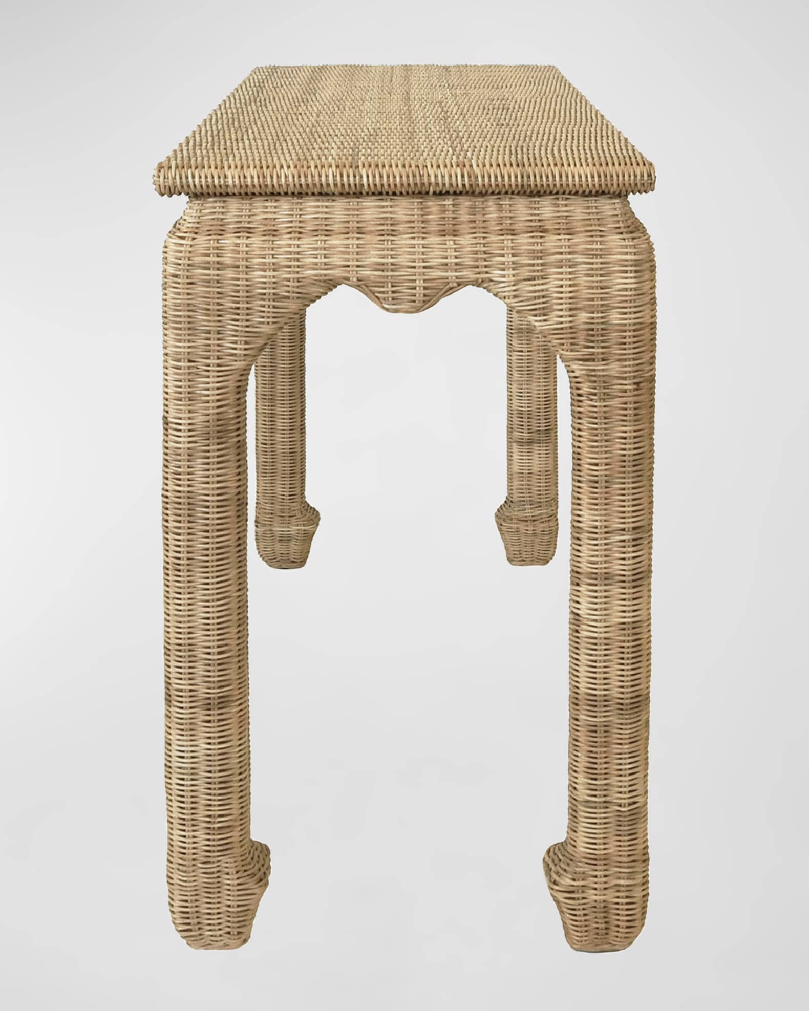 Worlds Away Fabian Rattan Console Table | Neiman Marcus