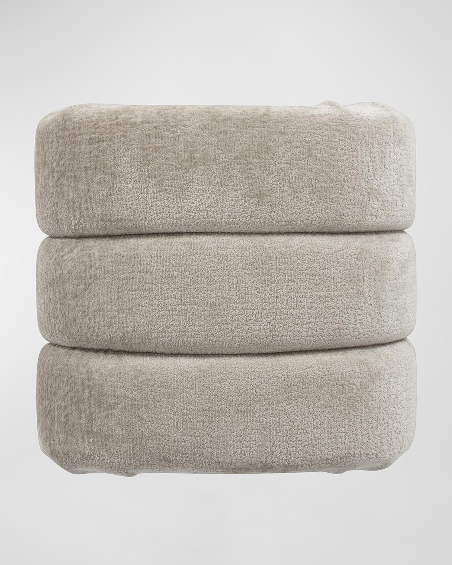 Worlds Away Finch Channel-Tufted Chenille Stool | Neiman Marcus