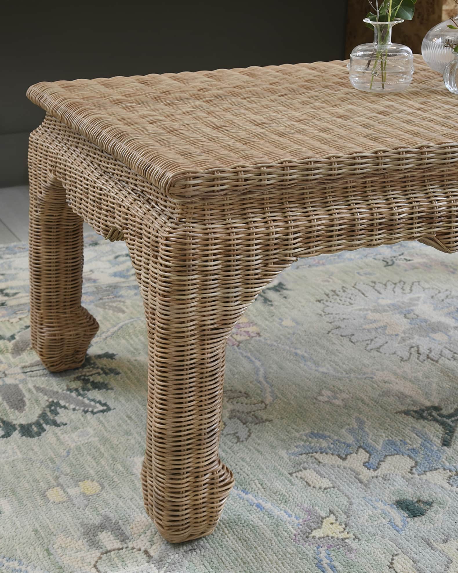Worlds Away Guinevere Rattan Coffee Table | Neiman Marcus