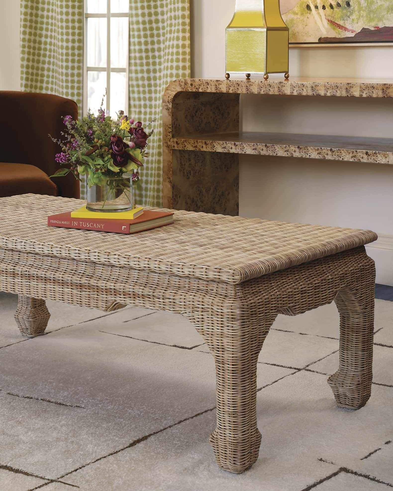 Worlds Away Guinevere Rattan Coffee Table | Neiman Marcus