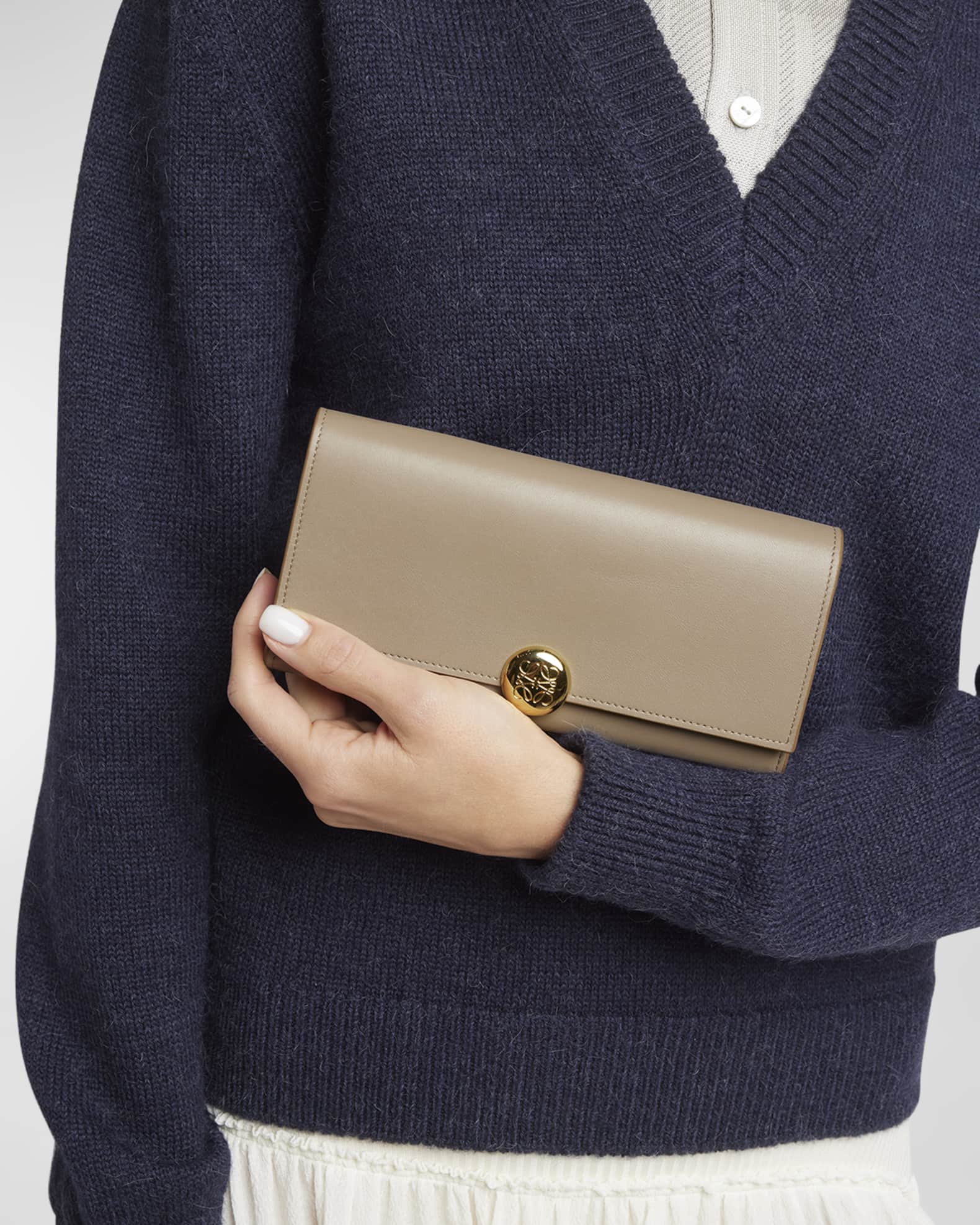 Pebble Leather Continental Wallet