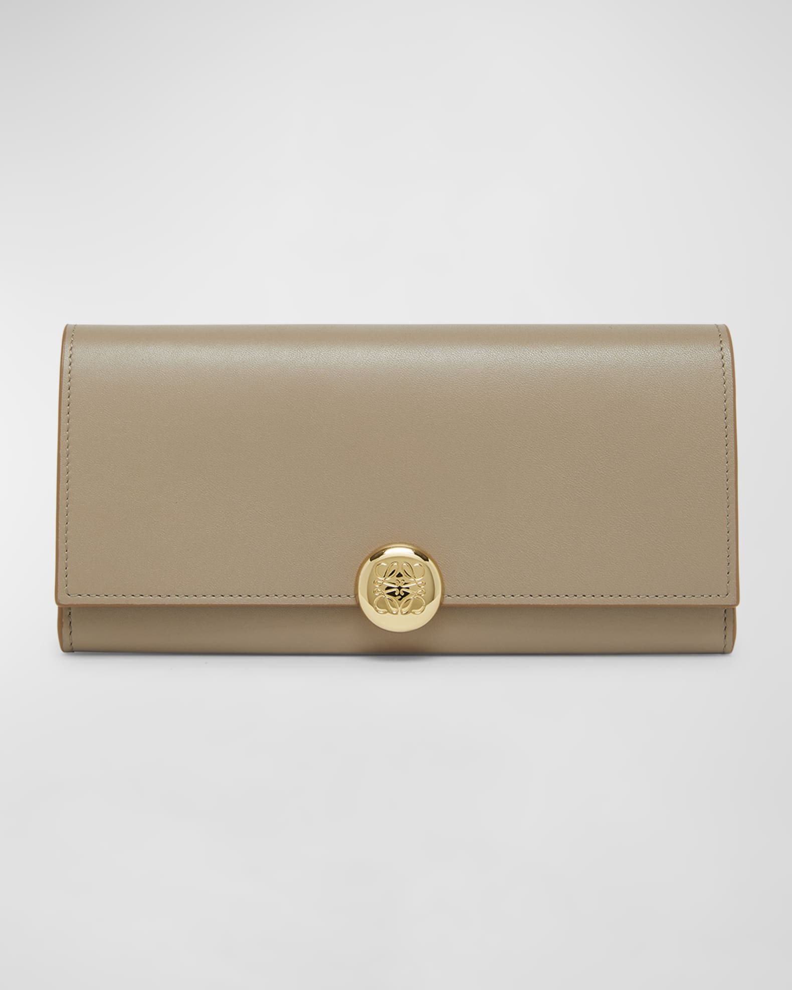 Loewe Pebble Leather Continental Wallet | Neiman Marcus