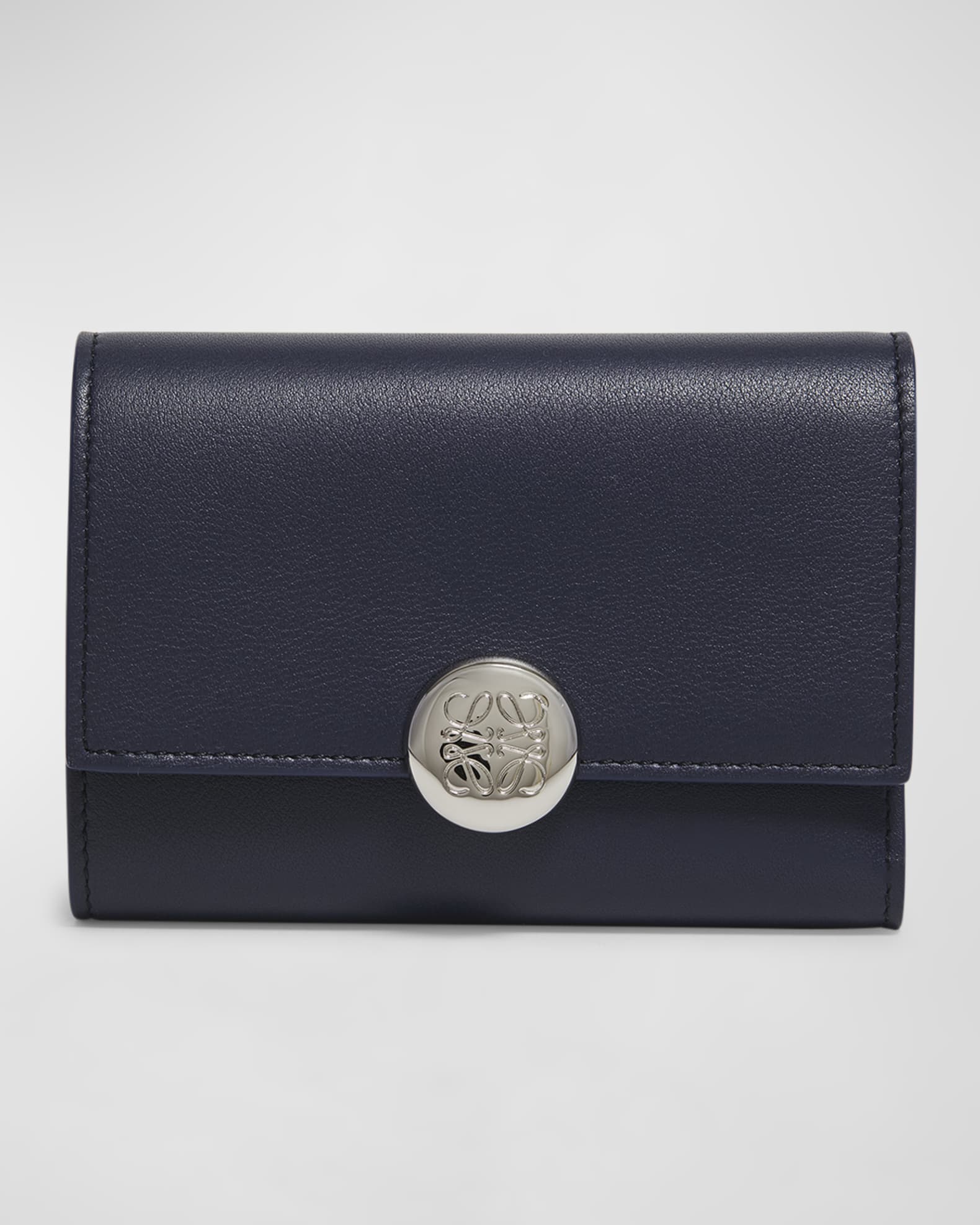 Small Pebble Leather Trifold Wallet 0