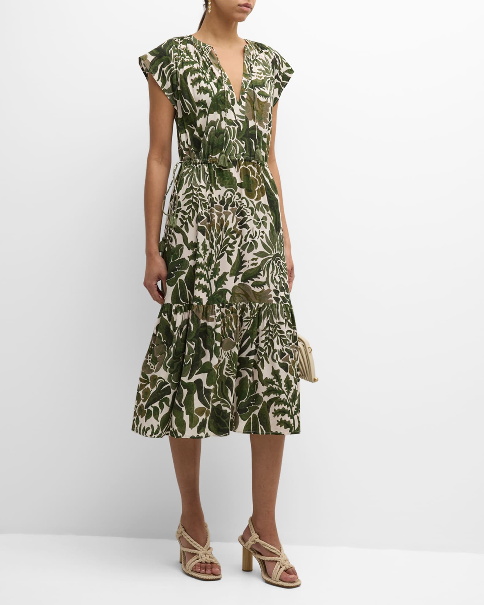 Dea Kudibal Idaniadea NS Paisley Print Linen Maxi Dress With Rope Belt Paisley Frog