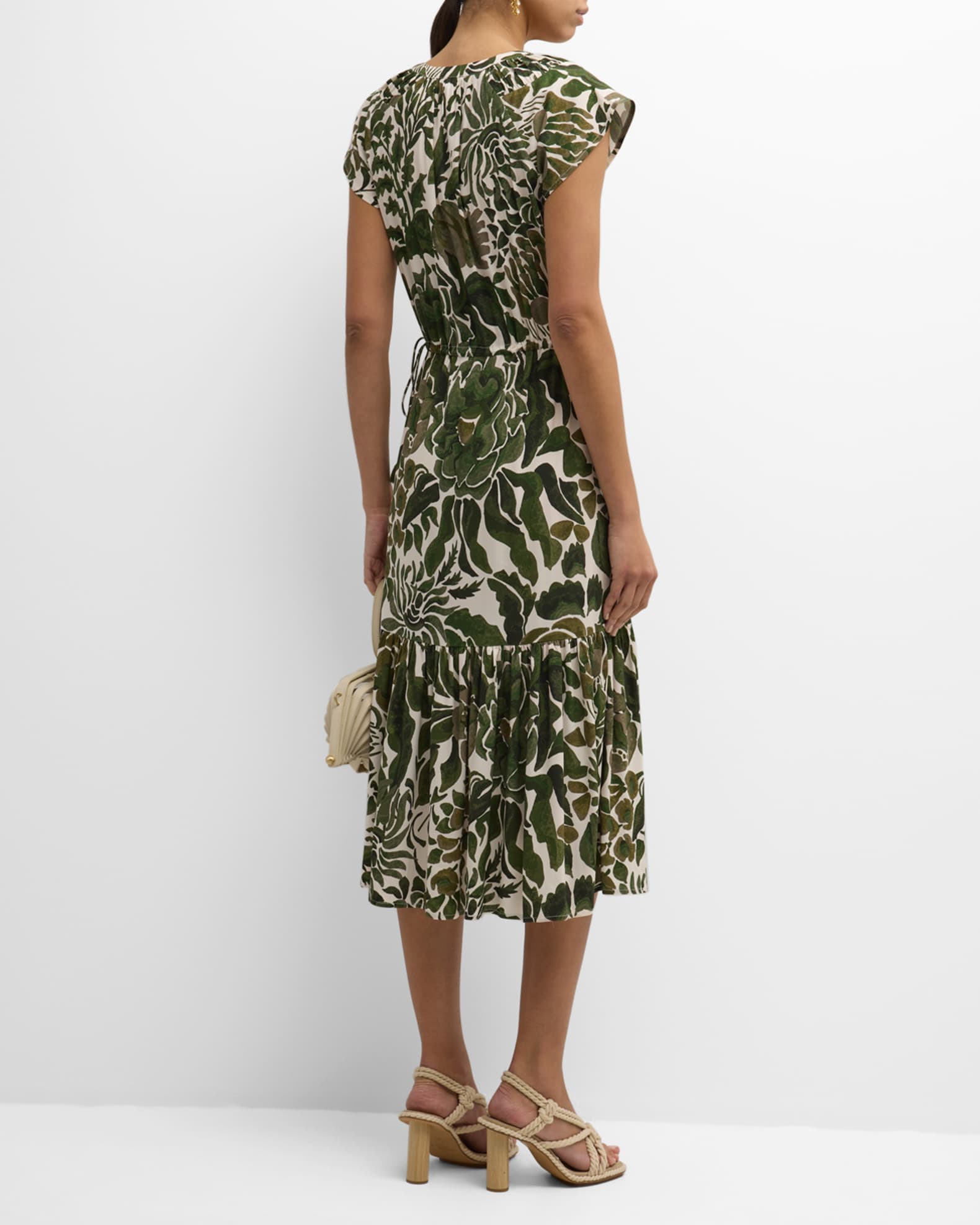 Dea Kudibal Julietta Floral Tie Neck Tiered Ruffle Maxi Dress Blossom main image 1