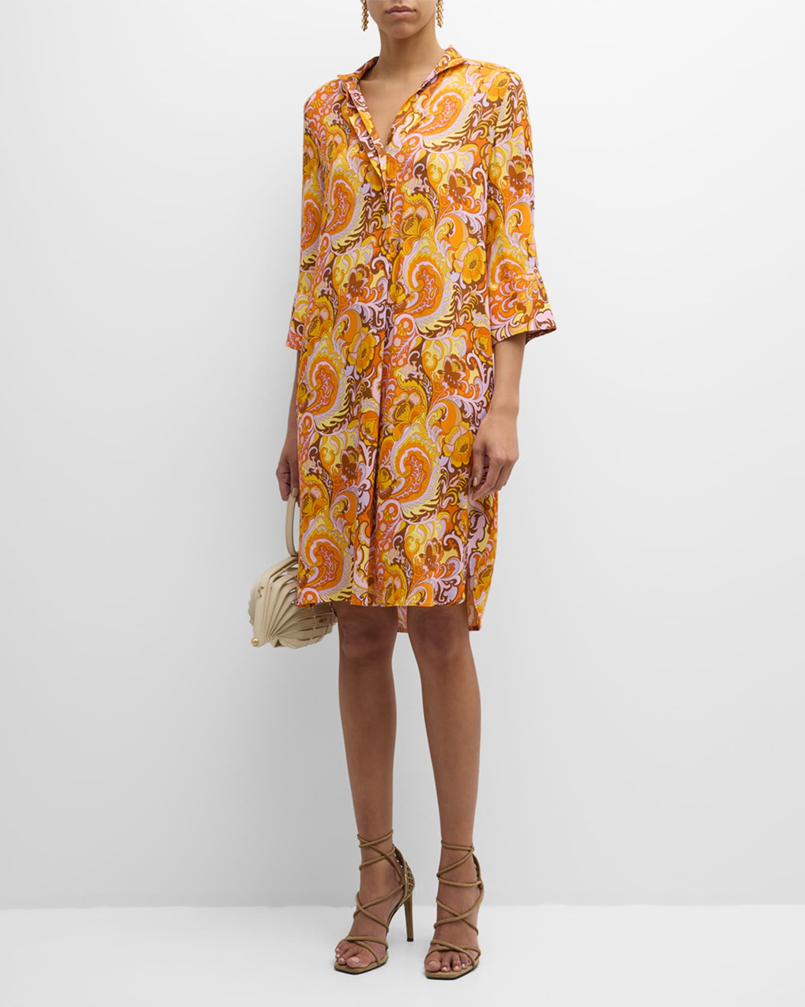 Dea Kudibal Julietta Floral Tie Neck Tiered Ruffle Maxi Dress Blossom