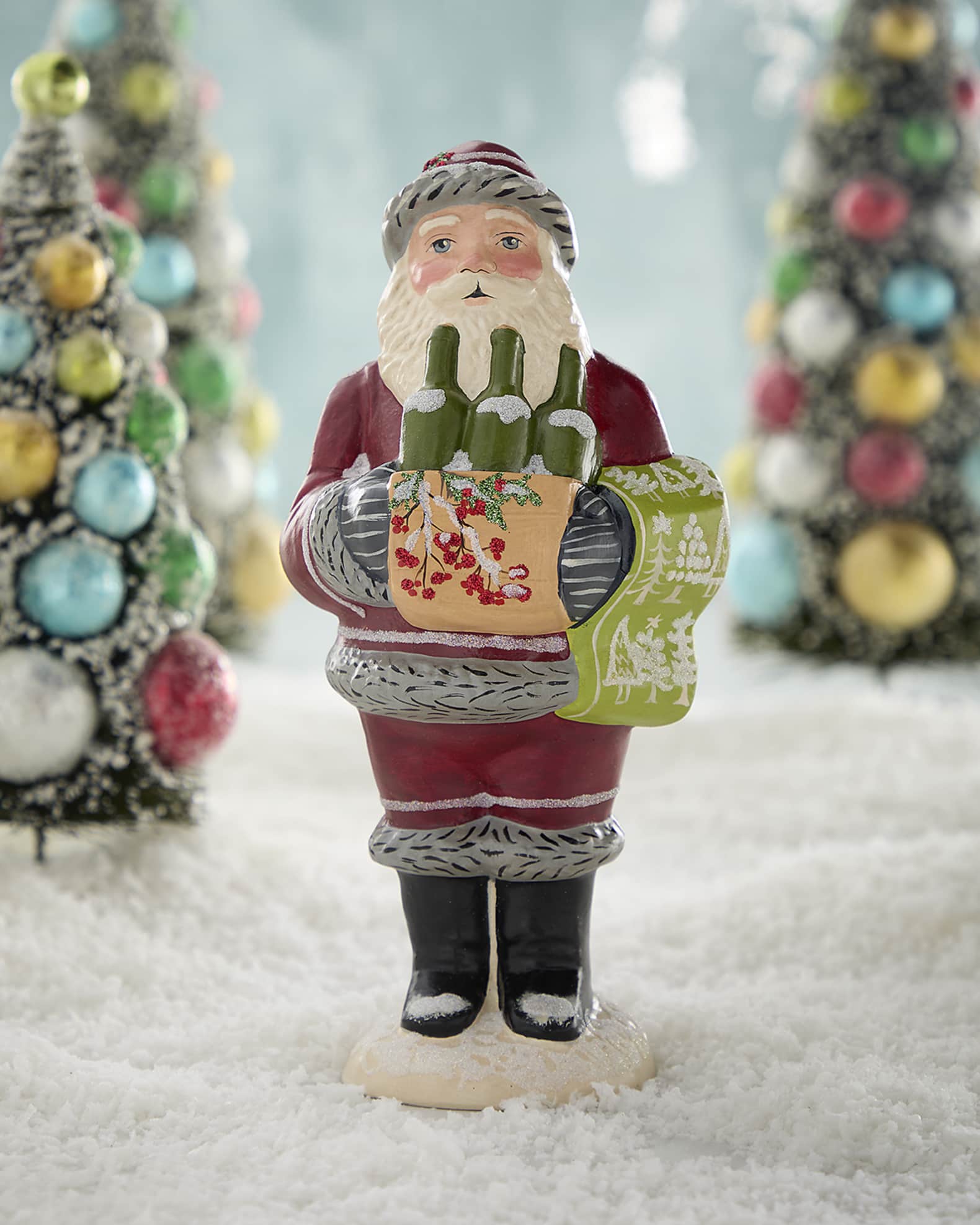 Burgundy Wine Santa Christmas Decoration  0