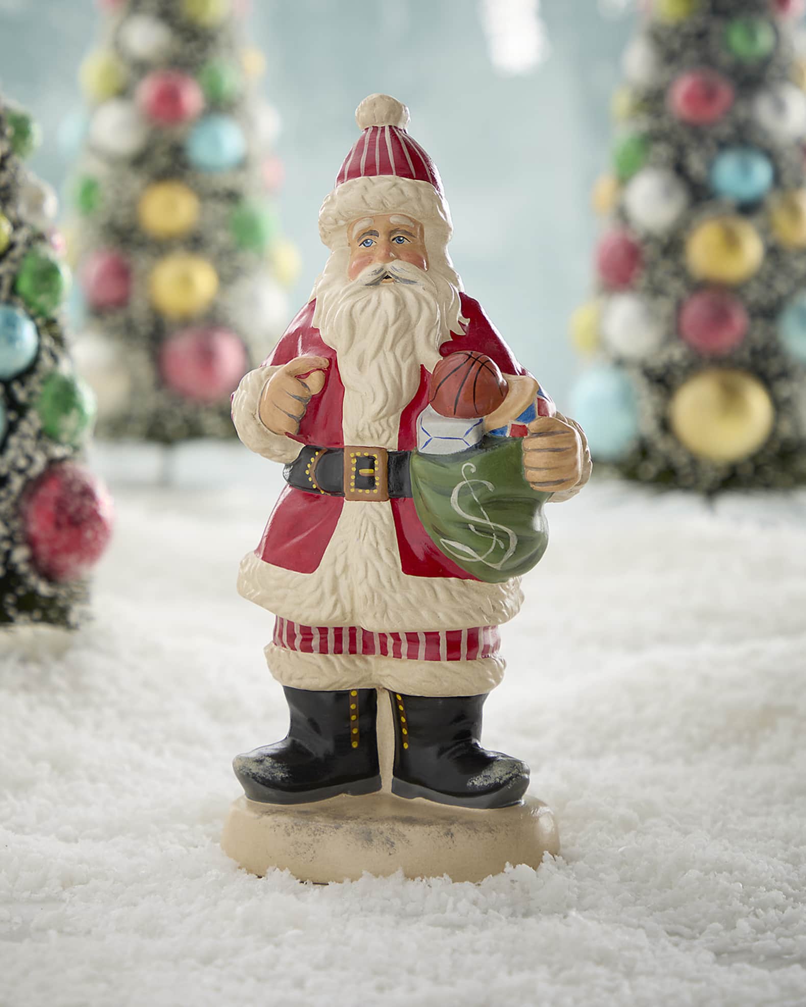 Vaillancourt Folk Art 2024 American Santa Figurine Neiman Marcus